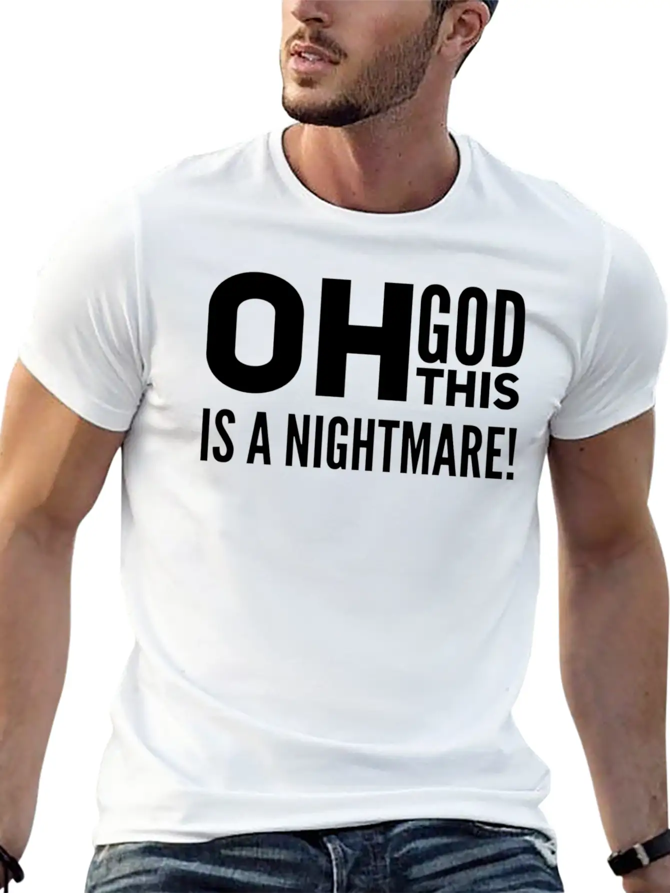 Oh God, This Is A Nightmare! Funny Pessimistic Essential Cotton Tee For Daily Outfits ¨C Unisex Style