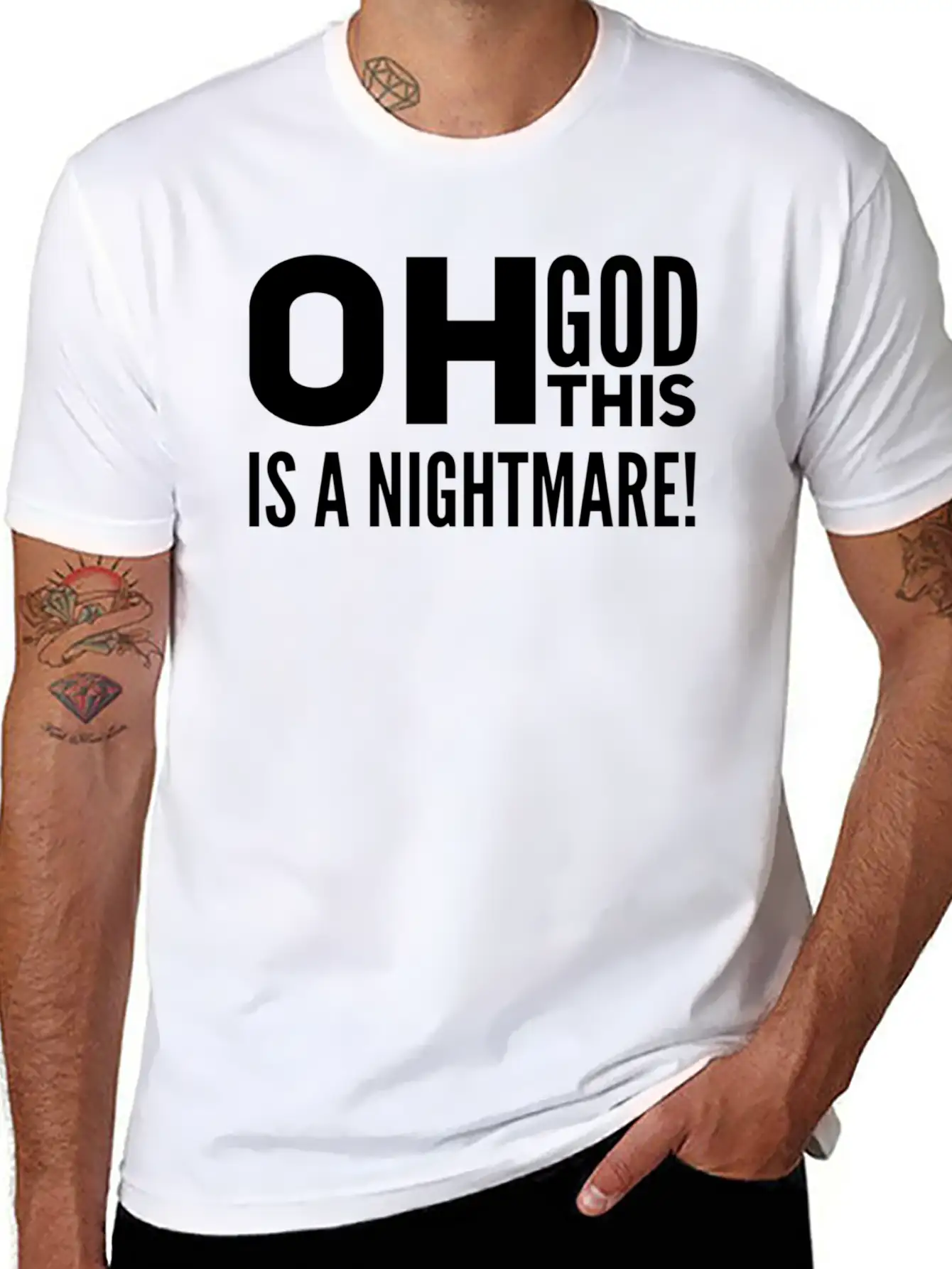 Oh God, This Is A Nightmare! Funny Pessimistic Essential Cotton Tee For Daily Outfits ¨C Unisex Style