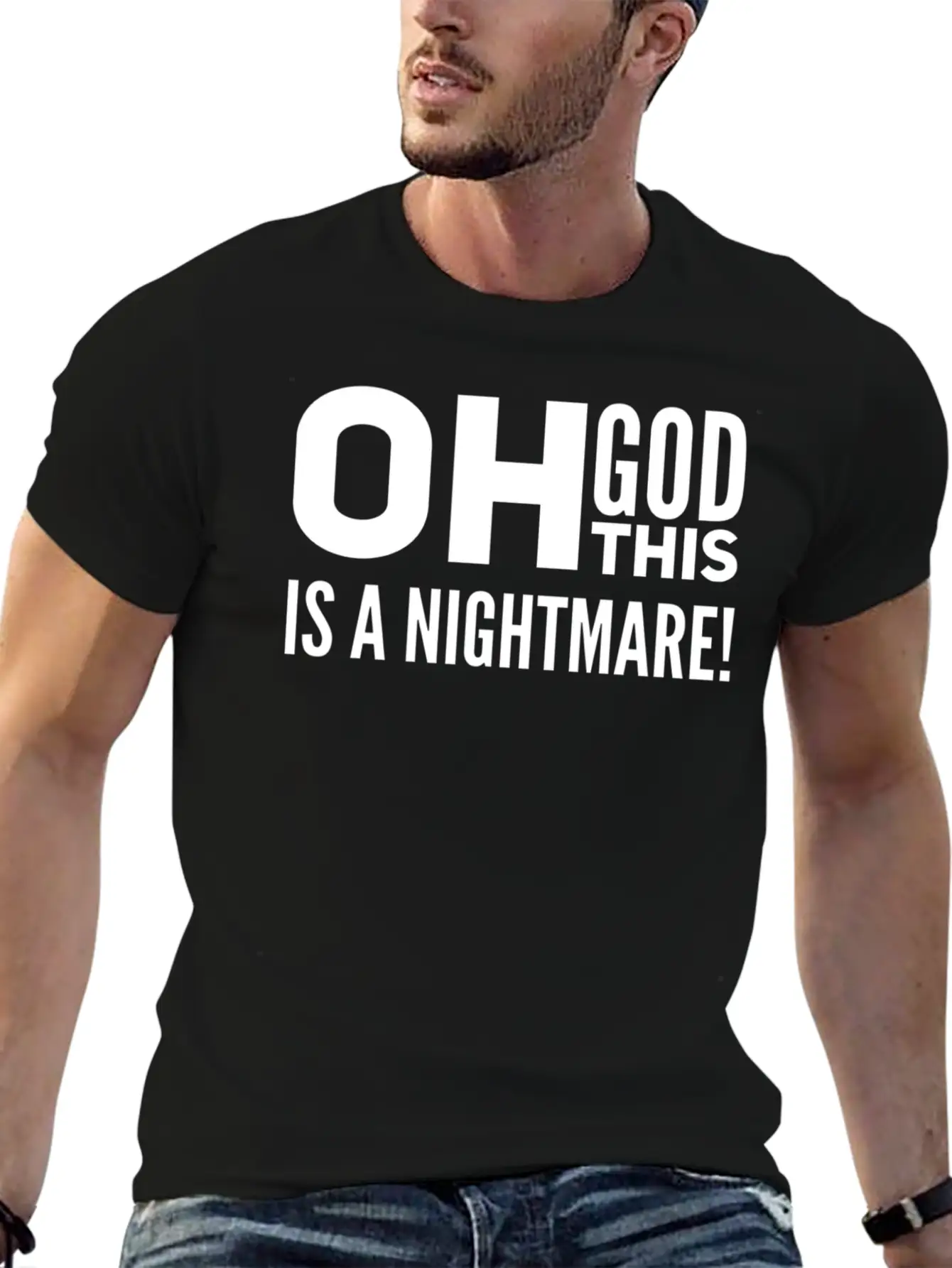 Oh God, This Is A Nightmare! Funny Pessimistic Essential Cotton Tee For Daily Outfits ¨C Unisex Style