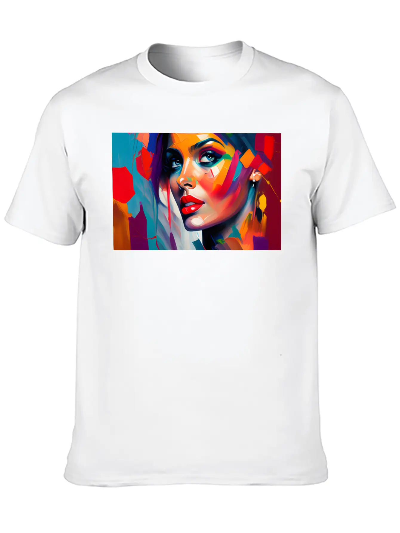 Oil Painting Beautiful Girl Essential Cotton Tee For Daily Outfits ¨C Unisex Style