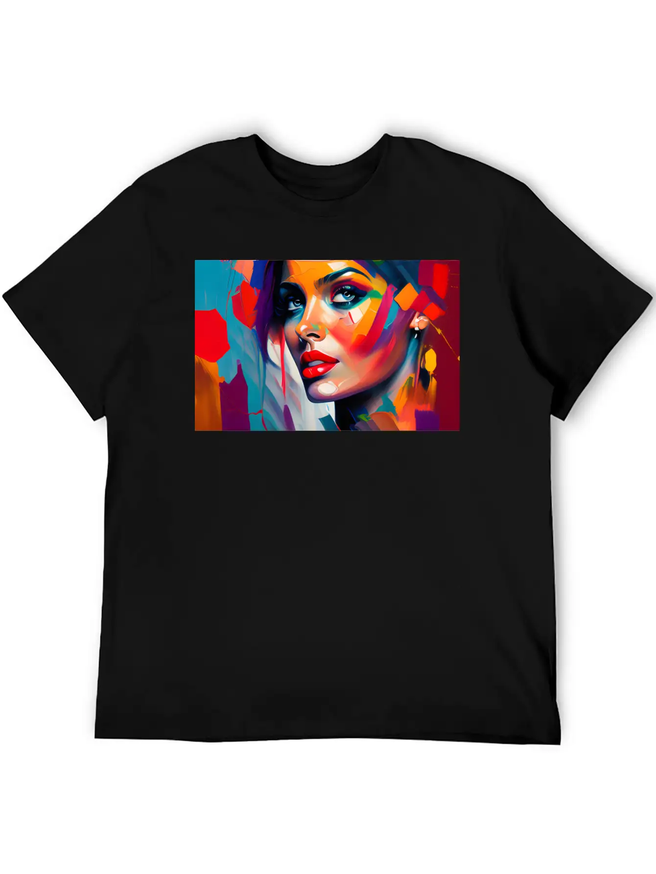 Oil Painting Beautiful Girl Essential Cotton Tee For Daily Outfits ¨C Unisex Style