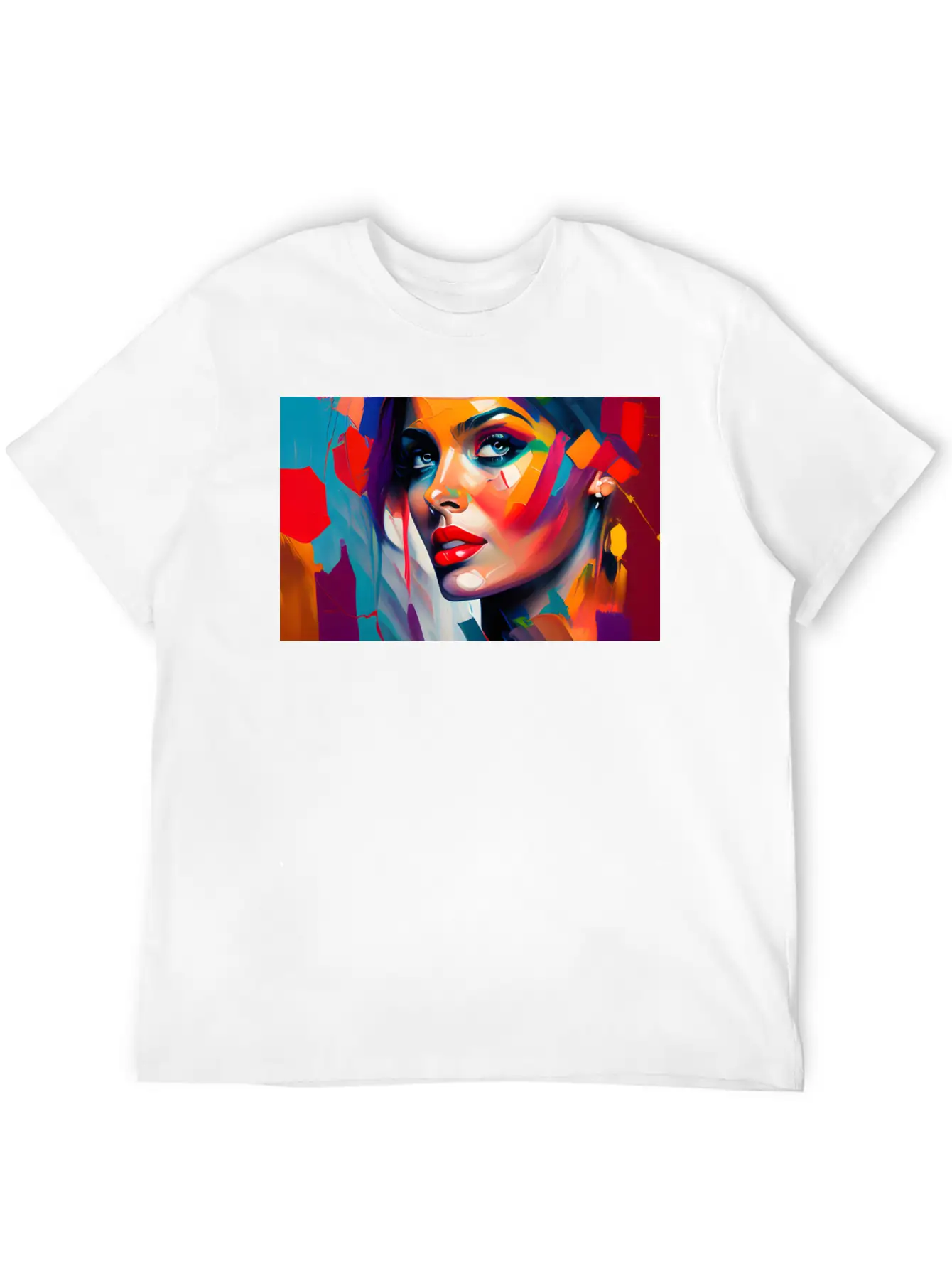 Oil Painting Beautiful Girl Essential Cotton Tee For Daily Outfits ¨C Unisex Style