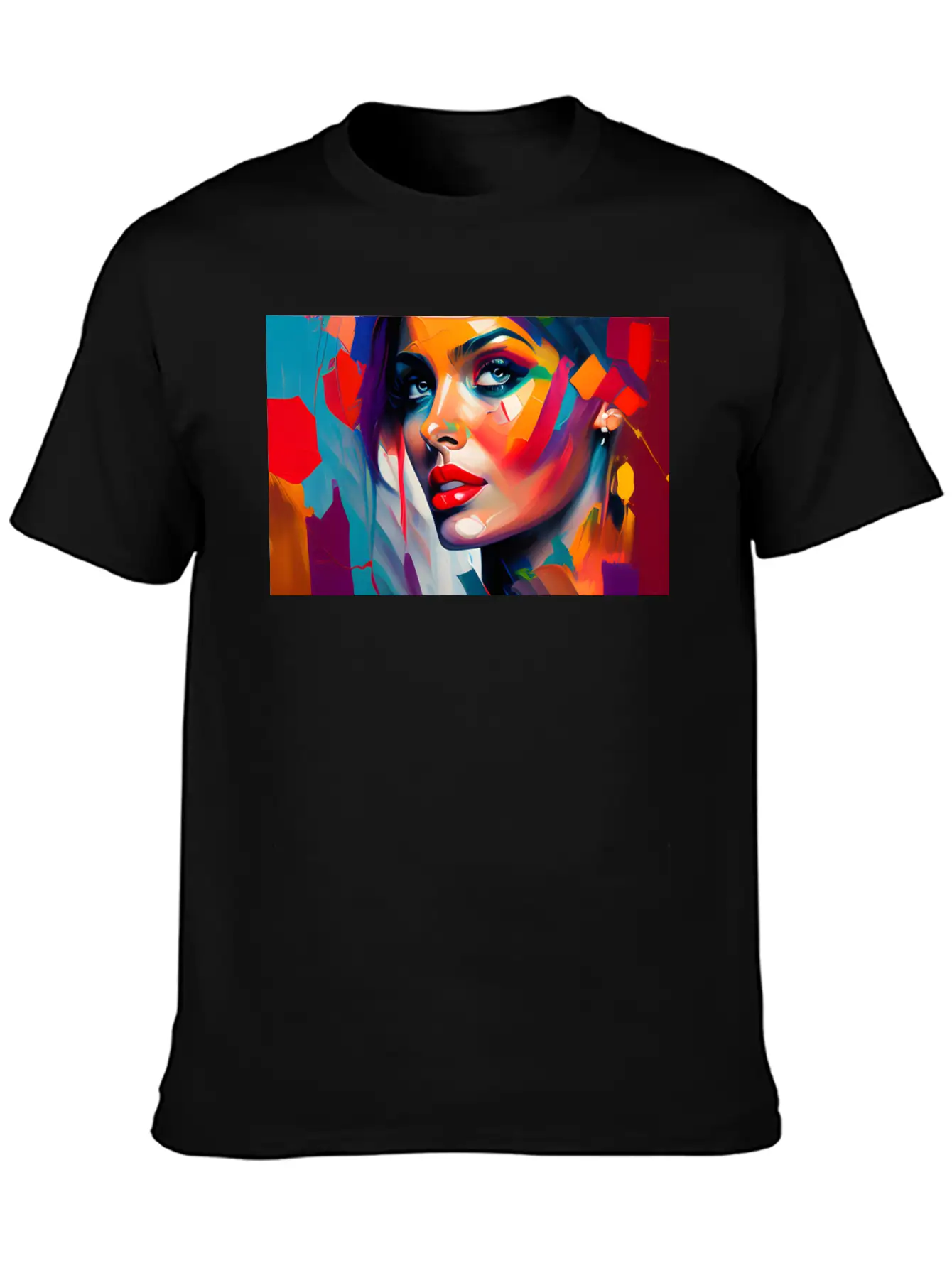 Oil Painting Beautiful Girl Essential Cotton Tee For Daily Outfits ¨C Unisex Style