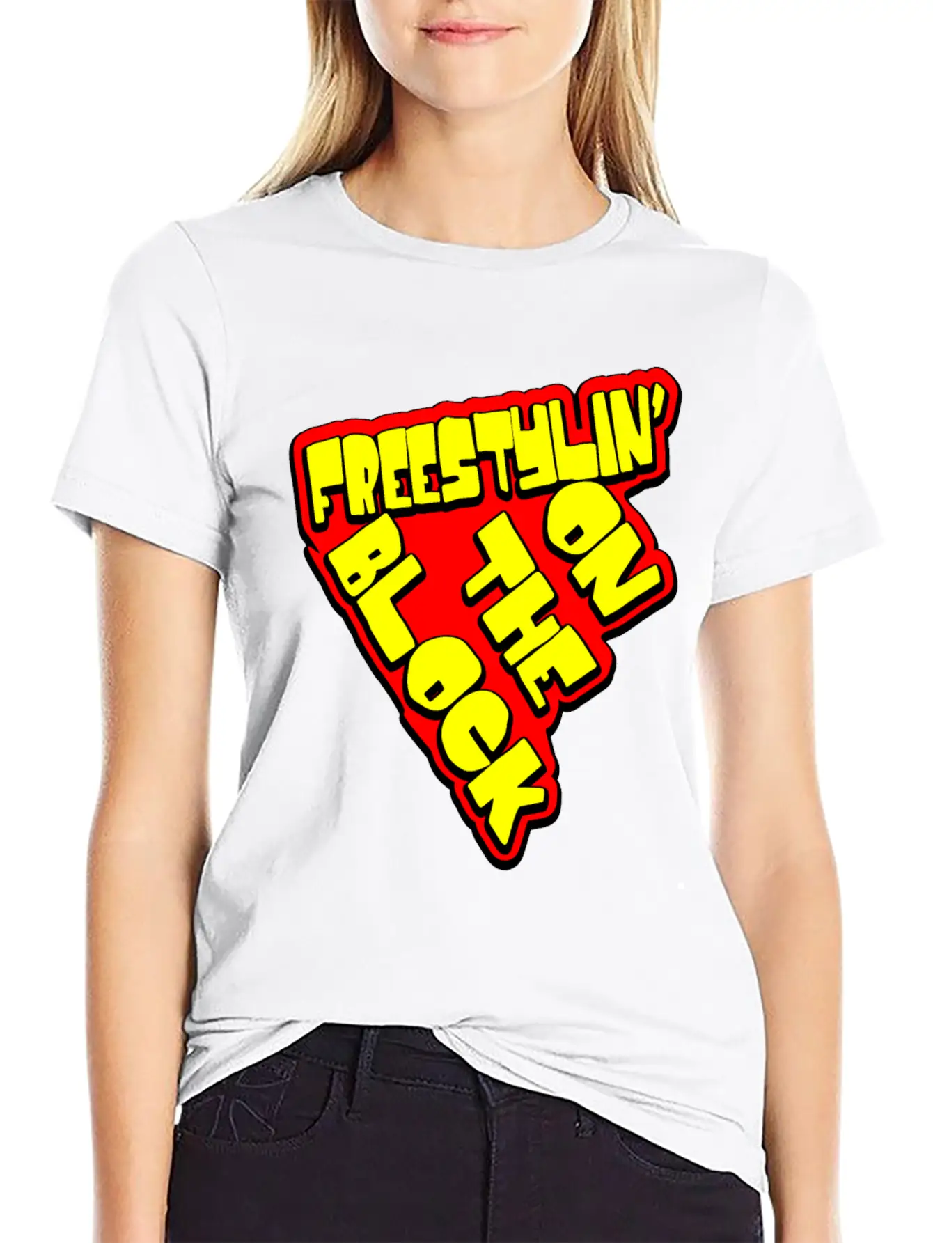 On The Block - Freestyling - Hip Hop Basic Graphic T-Shirt ¨C Daily Comfort In Soft Cotton