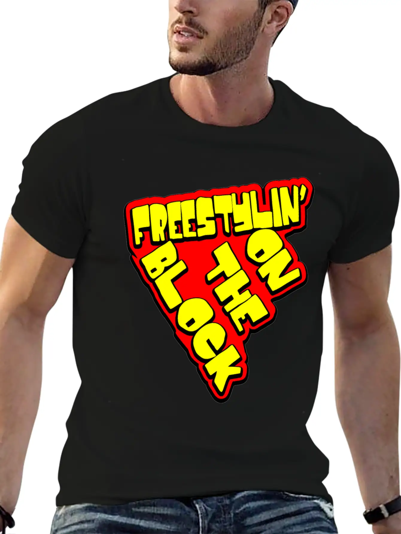 On The Block - Freestyling - Hip Hop Basic Graphic T-Shirt ¨C Daily Comfort In Soft Cotton
