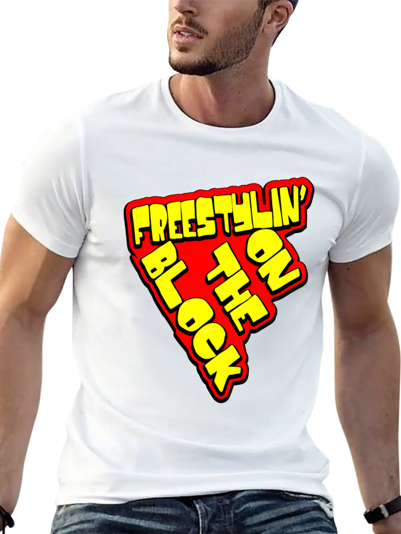 On The Block - Freestyling - Hip Hop Basic Graphic T-Shirt ¨C Daily Comfort In Soft Cotton