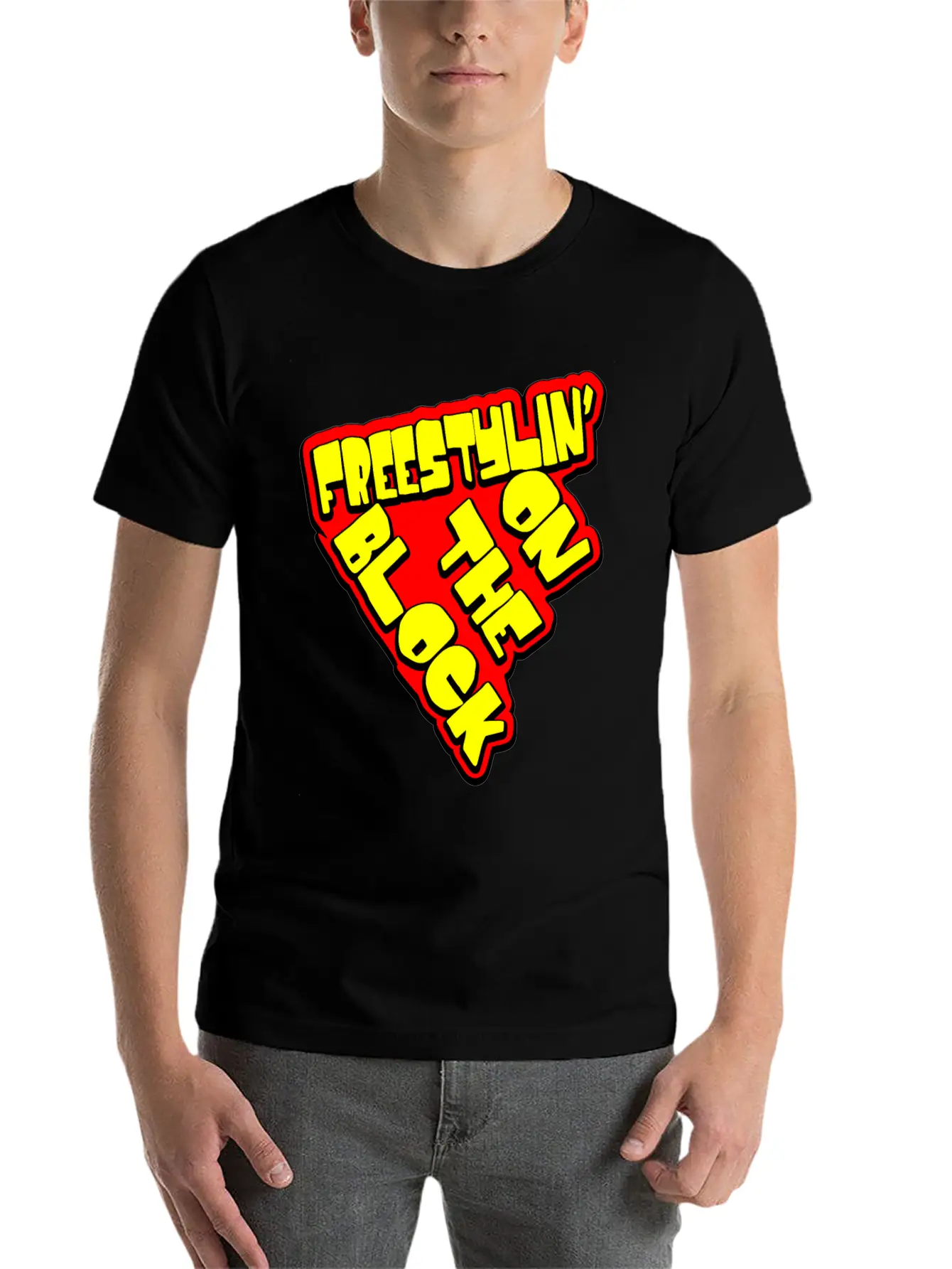 On The Block - Freestyling - Hip Hop Basic Graphic T-Shirt ¨C Daily Comfort In Soft Cotton