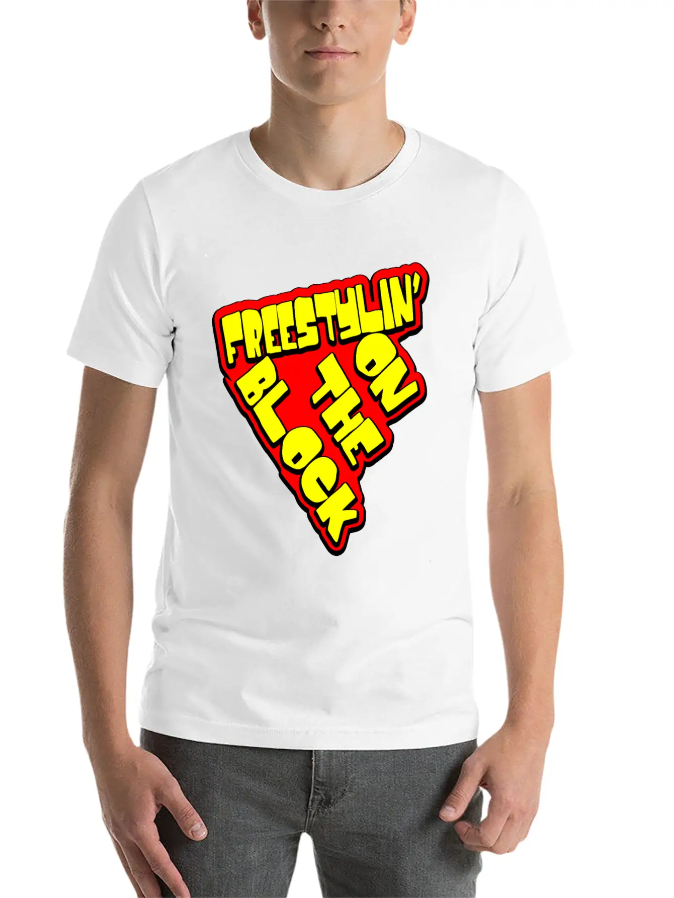 On The Block - Freestyling - Hip Hop Basic Graphic T-Shirt ¨C Daily Comfort In Soft Cotton