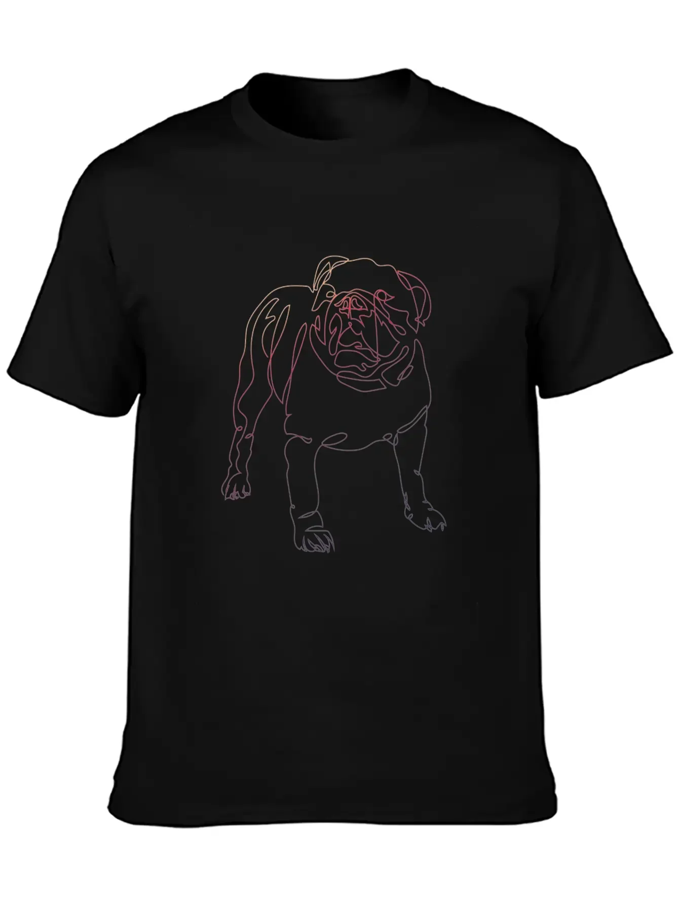 One Line Art Dog Basic Graphic T-Shirt ¨C Daily Comfort In Soft Cotton
