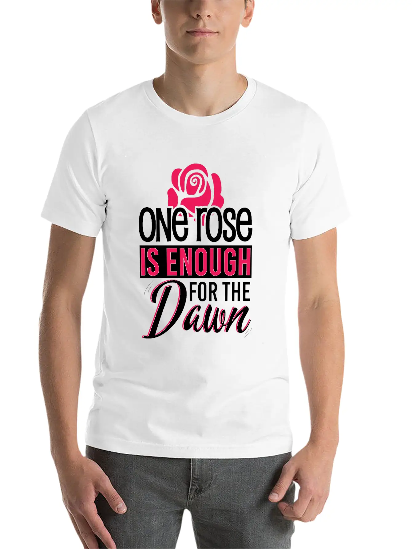 One Rose Is Enough For The Dawn Rose Lover Essential Cotton Tee For Daily Outfits ¨C Unisex Style