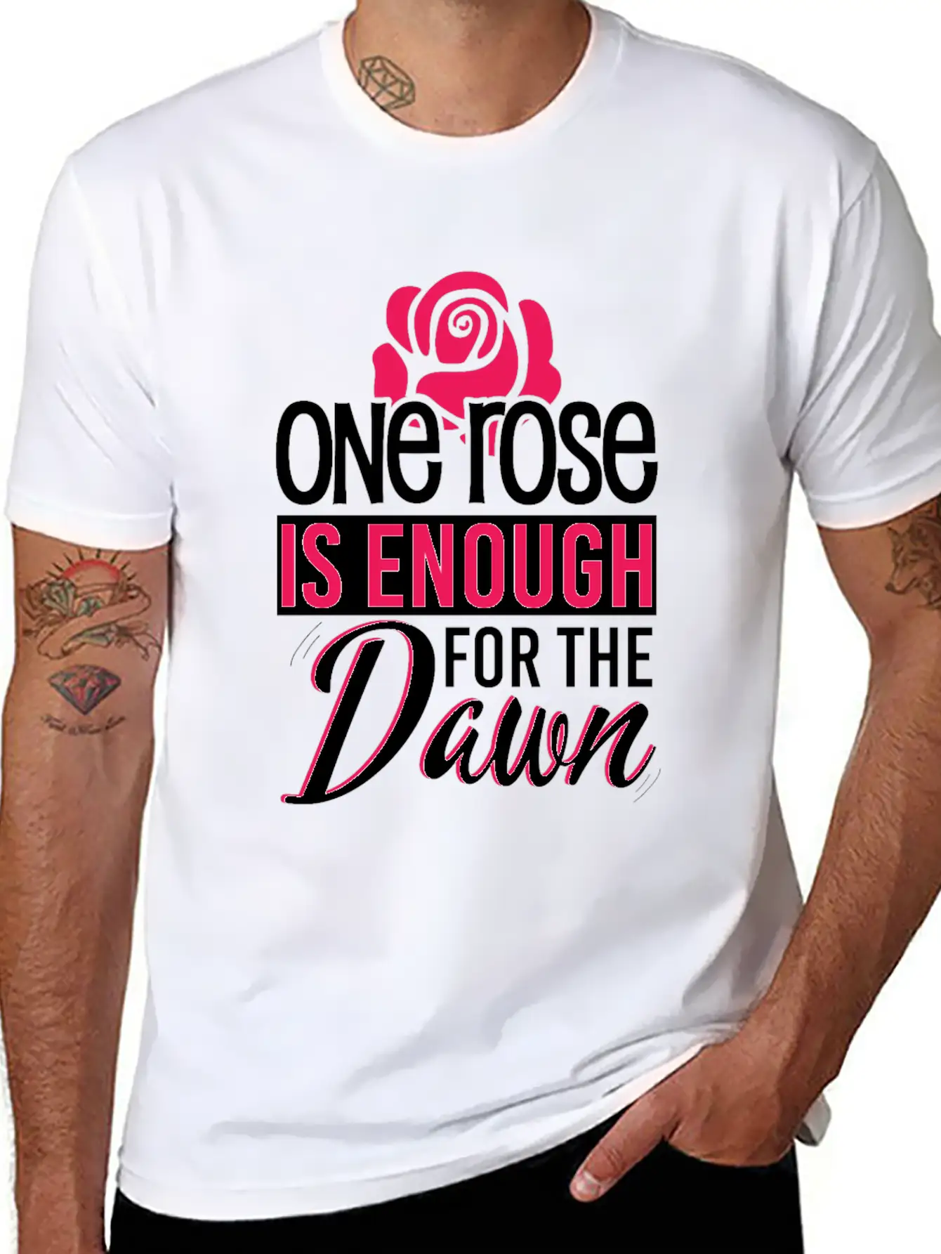 One Rose Is Enough For The Dawn Rose Lover Essential Cotton Tee For Daily Outfits ¨C Unisex Style