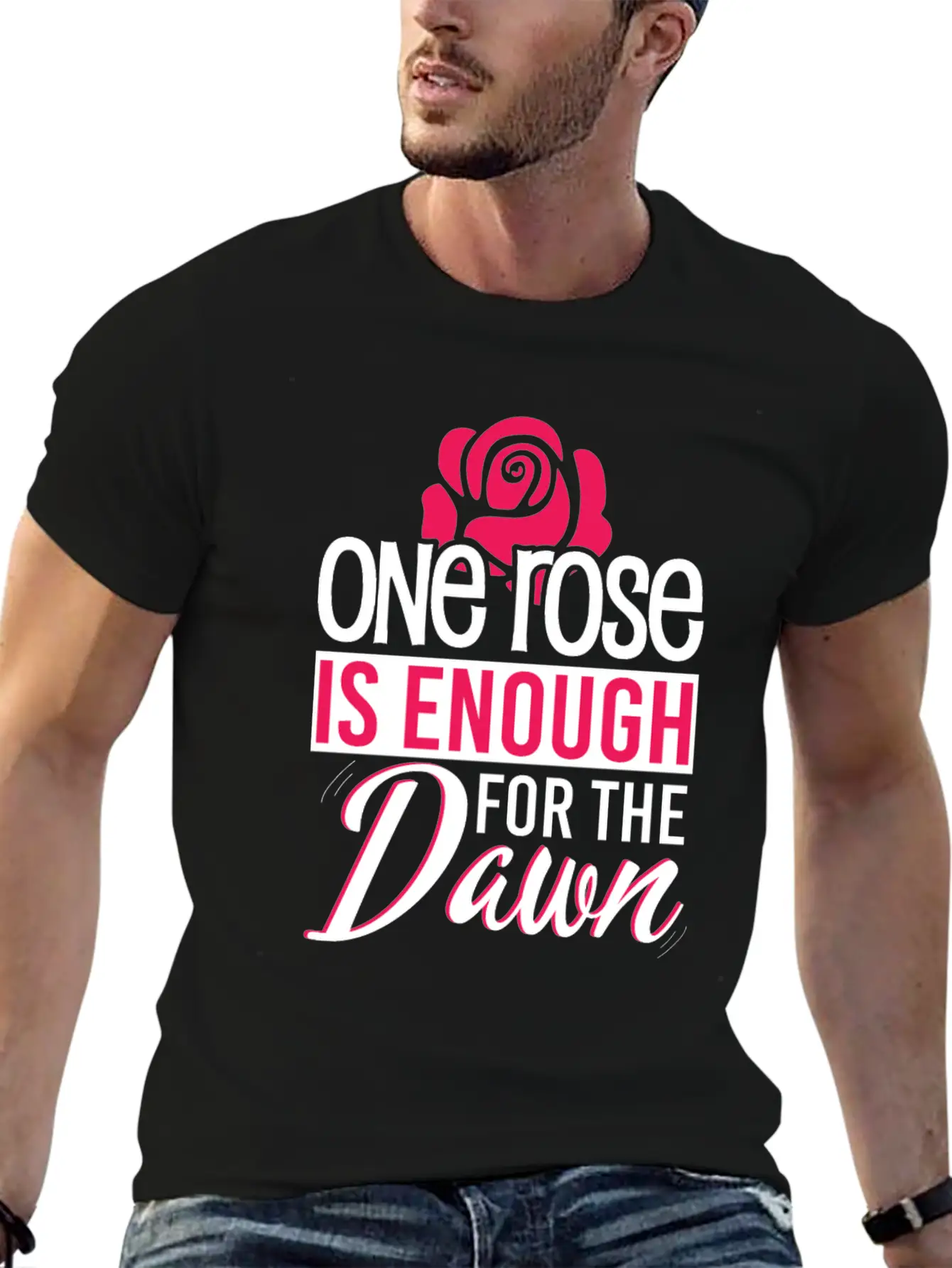 One Rose Is Enough For The Dawn Rose Lover Essential Cotton Tee For Daily Outfits ¨C Unisex Style