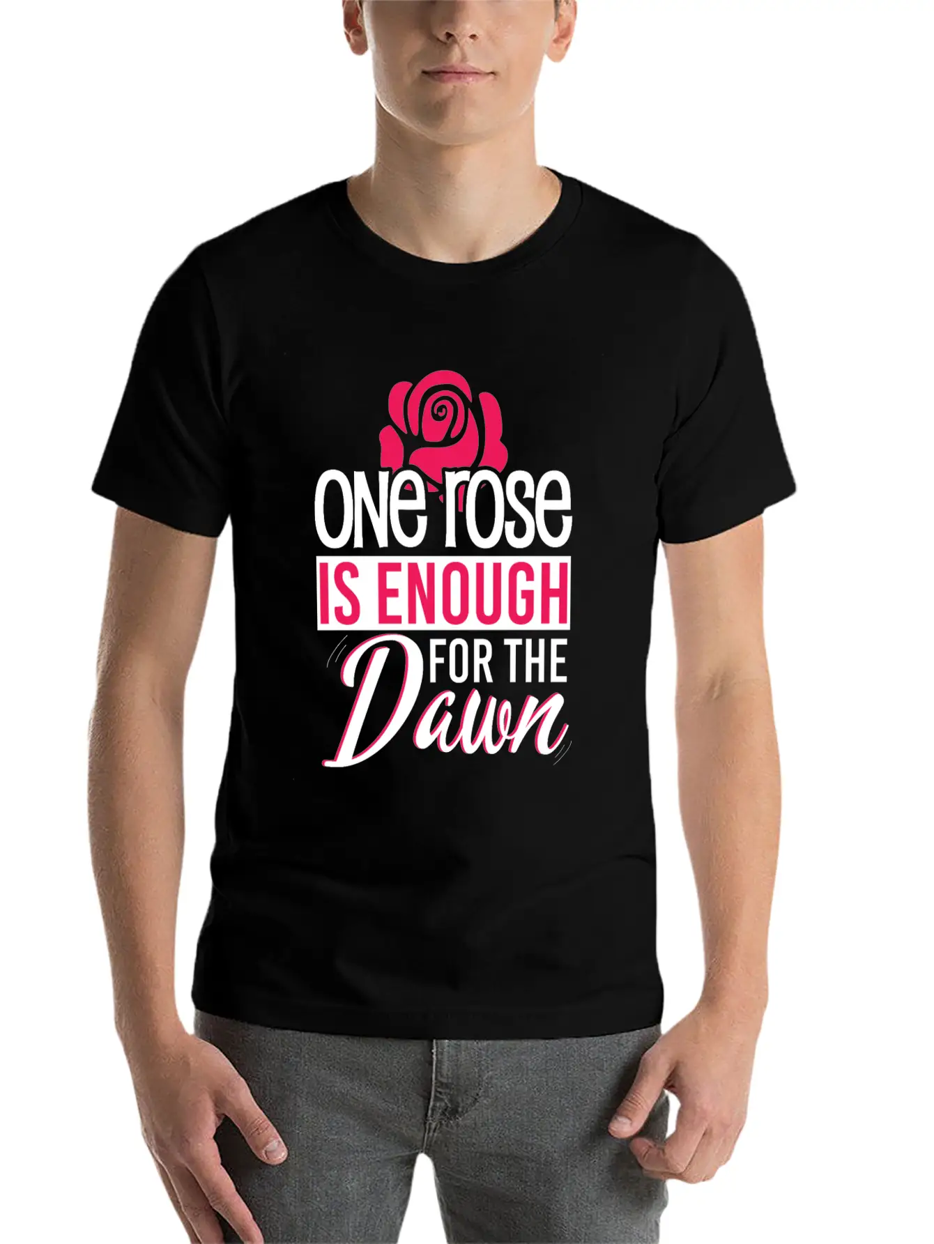 One Rose Is Enough For The Dawn Rose Lover Essential Cotton Tee For Daily Outfits ¨C Unisex Style