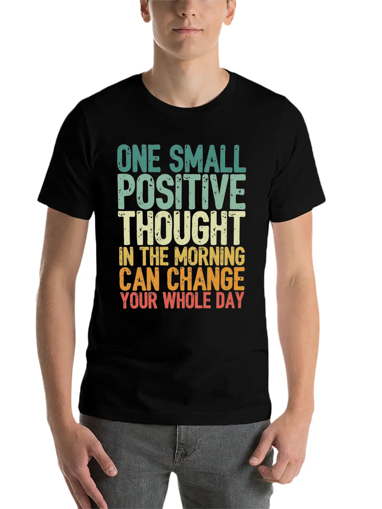 One Small Positive Thought Can Change Whole Day Essential Cotton Tee For Daily Outfits ¨C Unisex Style