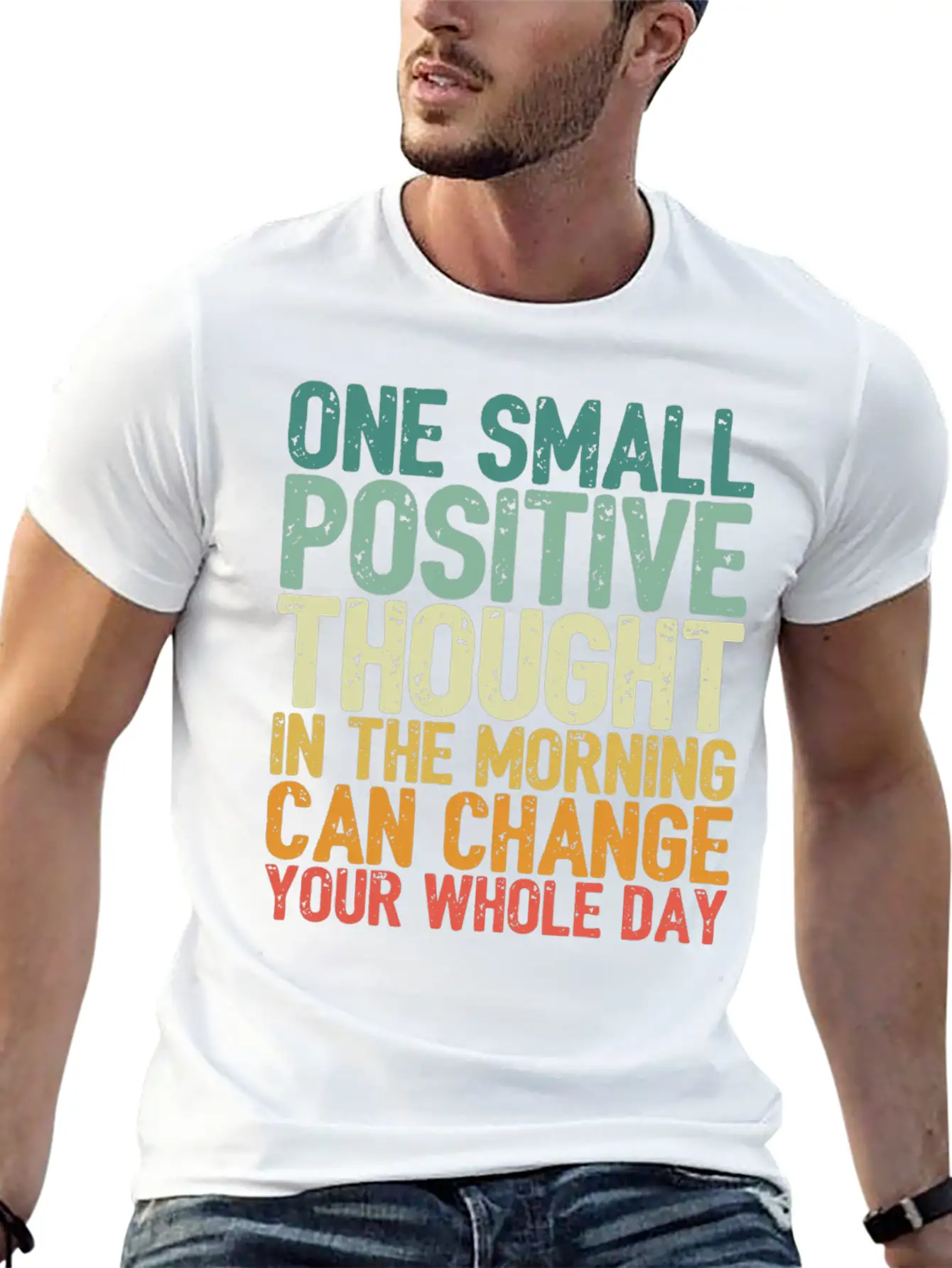 One Small Positive Thought Can Change Whole Day Essential Cotton Tee For Daily Outfits ¨C Unisex Style