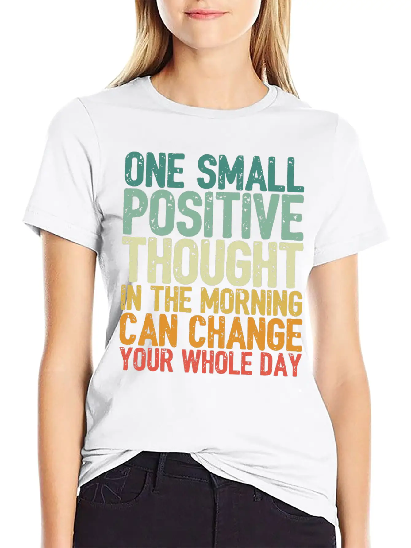 One Small Positive Thought Can Change Whole Day Essential Cotton Tee For Daily Outfits ¨C Unisex Style