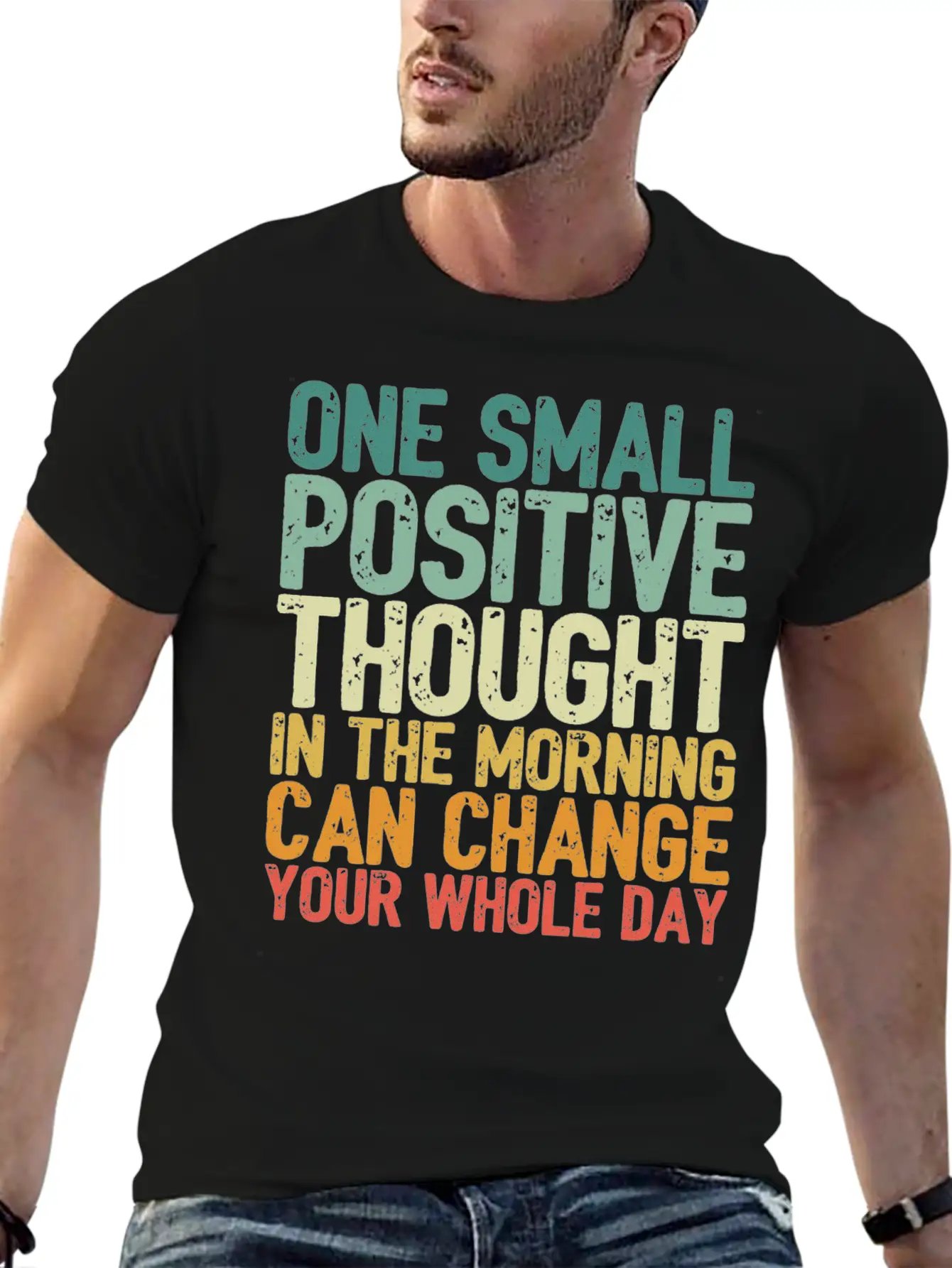 One Small Positive Thought Can Change Whole Day Essential Cotton Tee For Daily Outfits ¨C Unisex Style