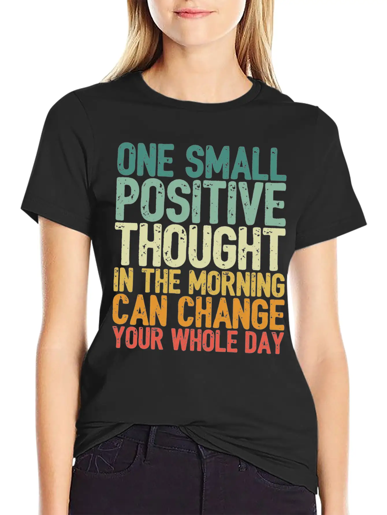 One Small Positive Thought Can Change Whole Day Essential Cotton Tee For Daily Outfits ¨C Unisex Style