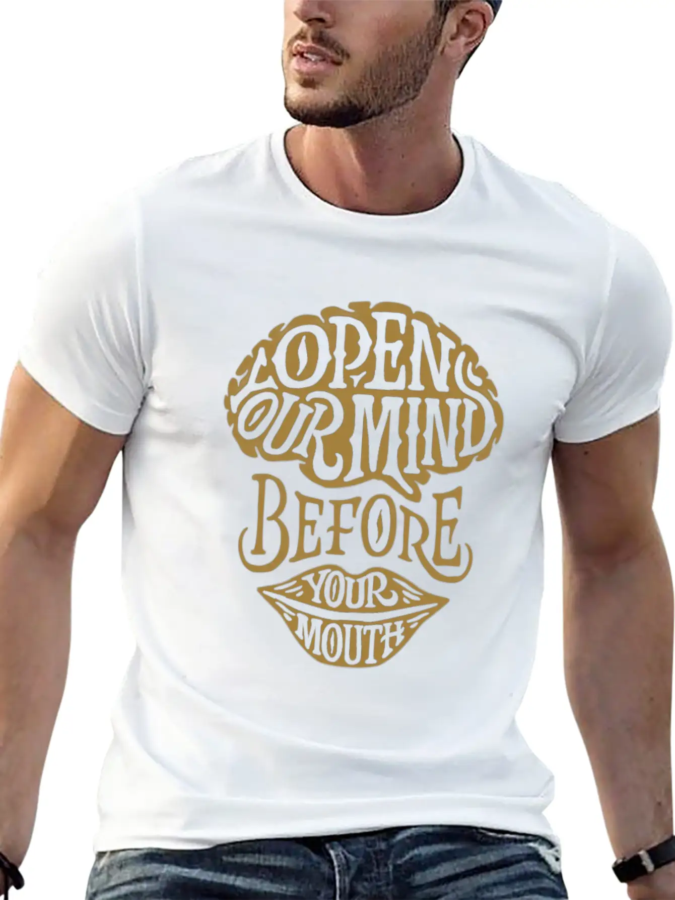 Open Your Mind Before Your Mouth Basic Graphic T-Shirt ¨C Daily Comfort In Soft Cotton
