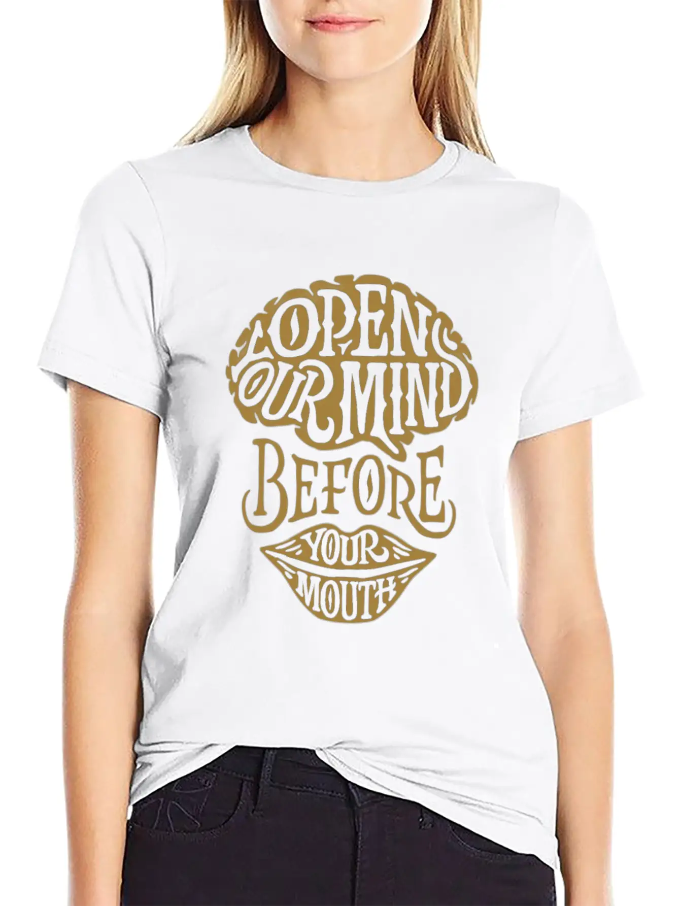 Open Your Mind Before Your Mouth Basic Graphic T-Shirt ¨C Daily Comfort In Soft Cotton