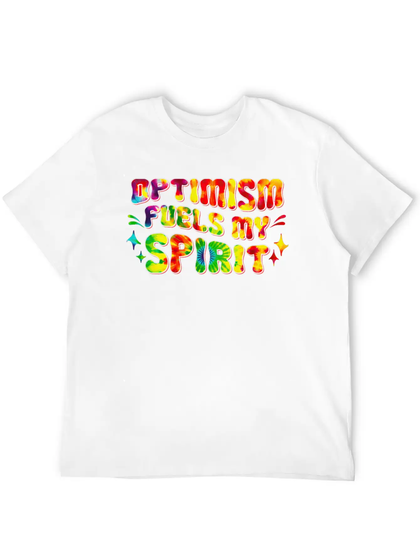 Optimism Fuels My Spirit Retro Hippie Tie-Dye Groo Basic Graphic T-Shirt ¨C Daily Comfort In Soft Cotton