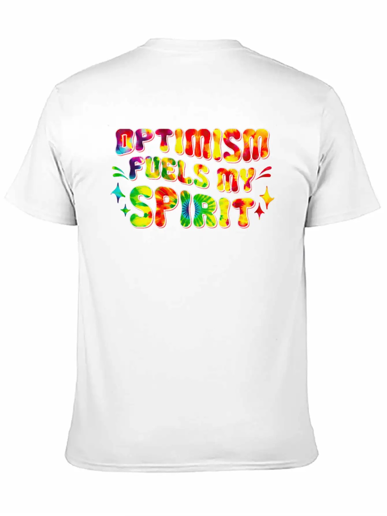 Optimism Fuels My Spirit Retro Hippie Tie-Dye Groo Basic Graphic T-Shirt ¨C Daily Comfort In Soft Cotton