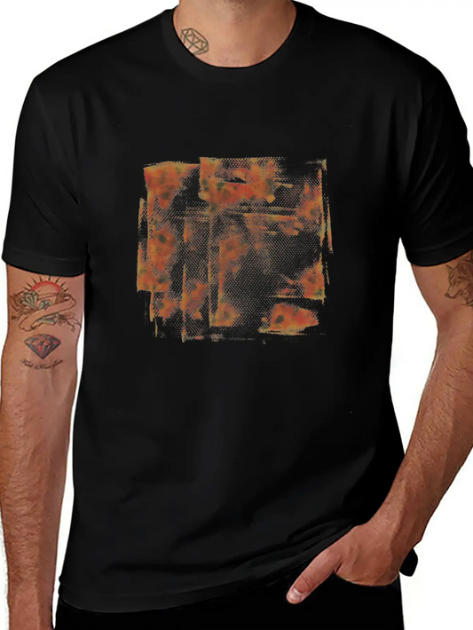 Orange Grunge Paint Holes Basic Graphic T-Shirt ¨C Daily Comfort In Soft Cotton