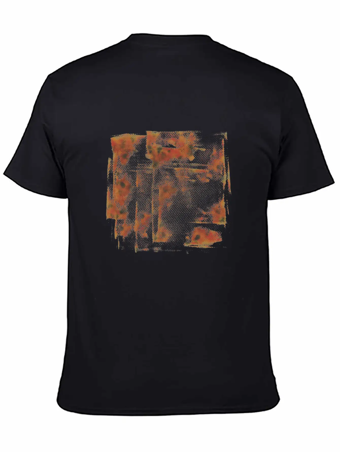 Orange Grunge Paint Holes Basic Graphic T-Shirt ¨C Daily Comfort In Soft Cotton