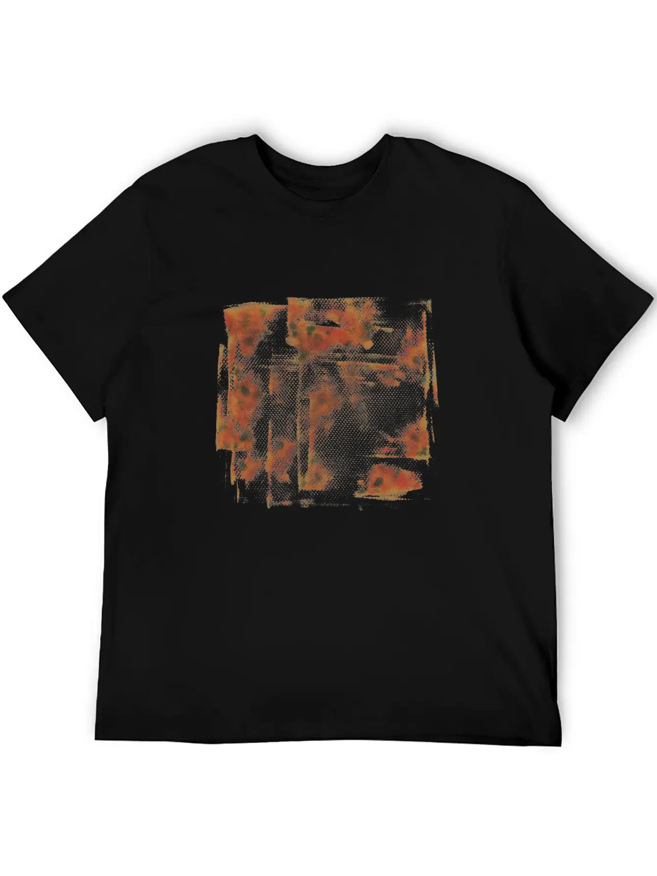 Orange Grunge Paint Holes Basic Graphic T-Shirt ¨C Daily Comfort In Soft Cotton
