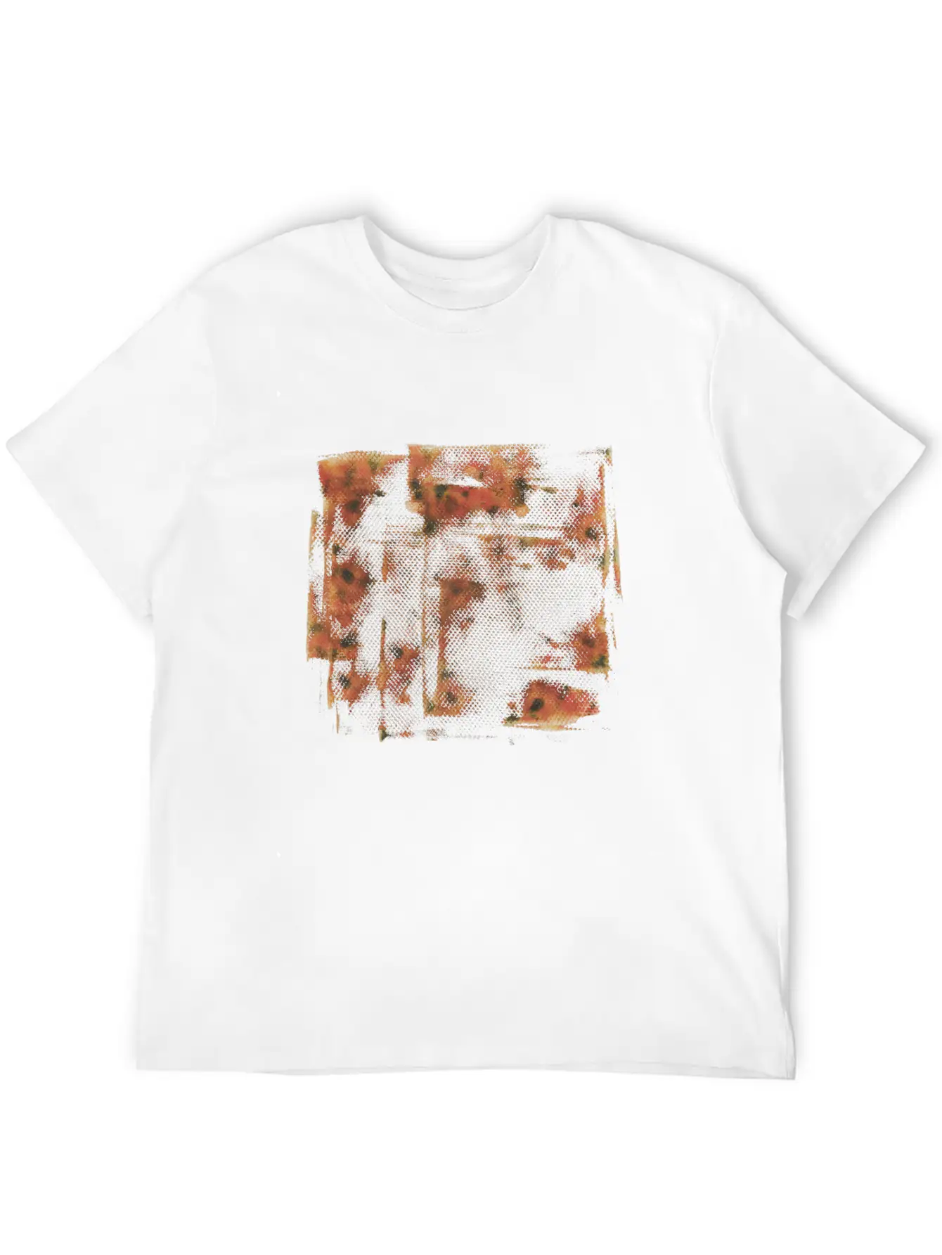 Orange Grunge Paint Holes Basic Graphic T-Shirt ¨C Daily Comfort In Soft Cotton