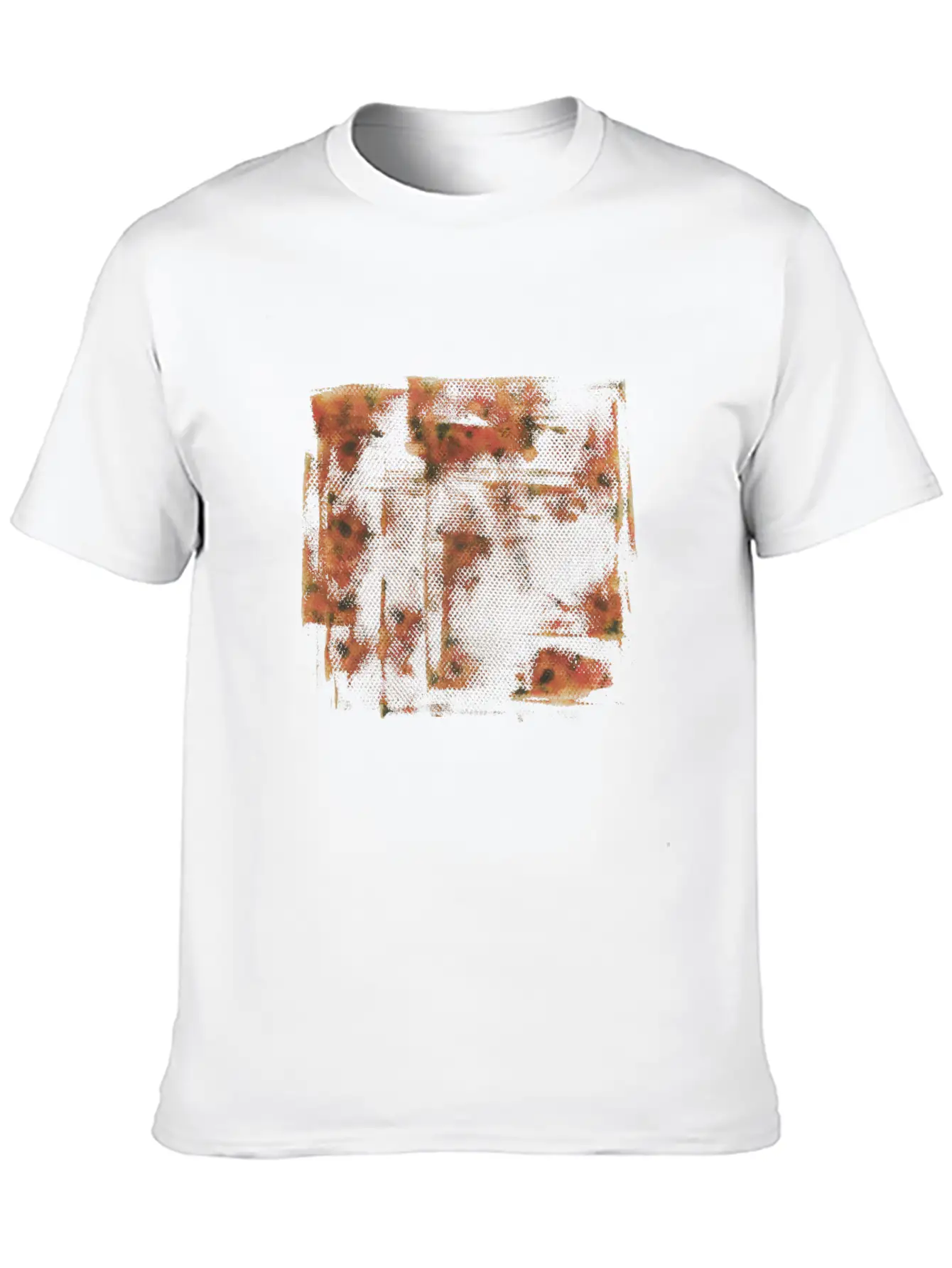 Orange Grunge Paint Holes Basic Graphic T-Shirt ¨C Daily Comfort In Soft Cotton
