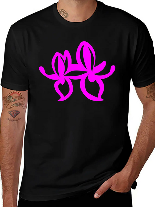 Orchid Flower Vector Single Color Essential Cotton Tee For Daily Outfits ¨C Unisex Style
