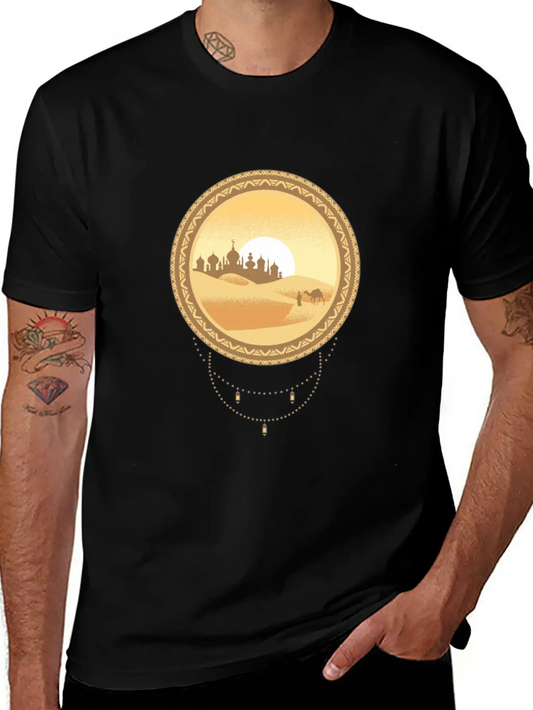 Oriental Desert Town Essential Cotton Tee For Daily Outfits ¨C Unisex Style