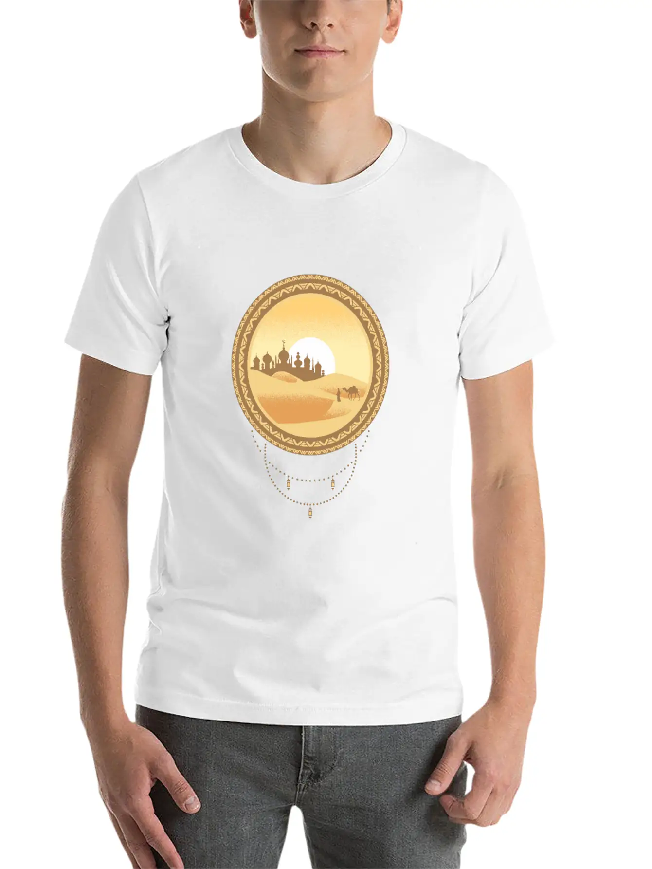 Oriental Desert Town Essential Cotton Tee For Daily Outfits ¨C Unisex Style