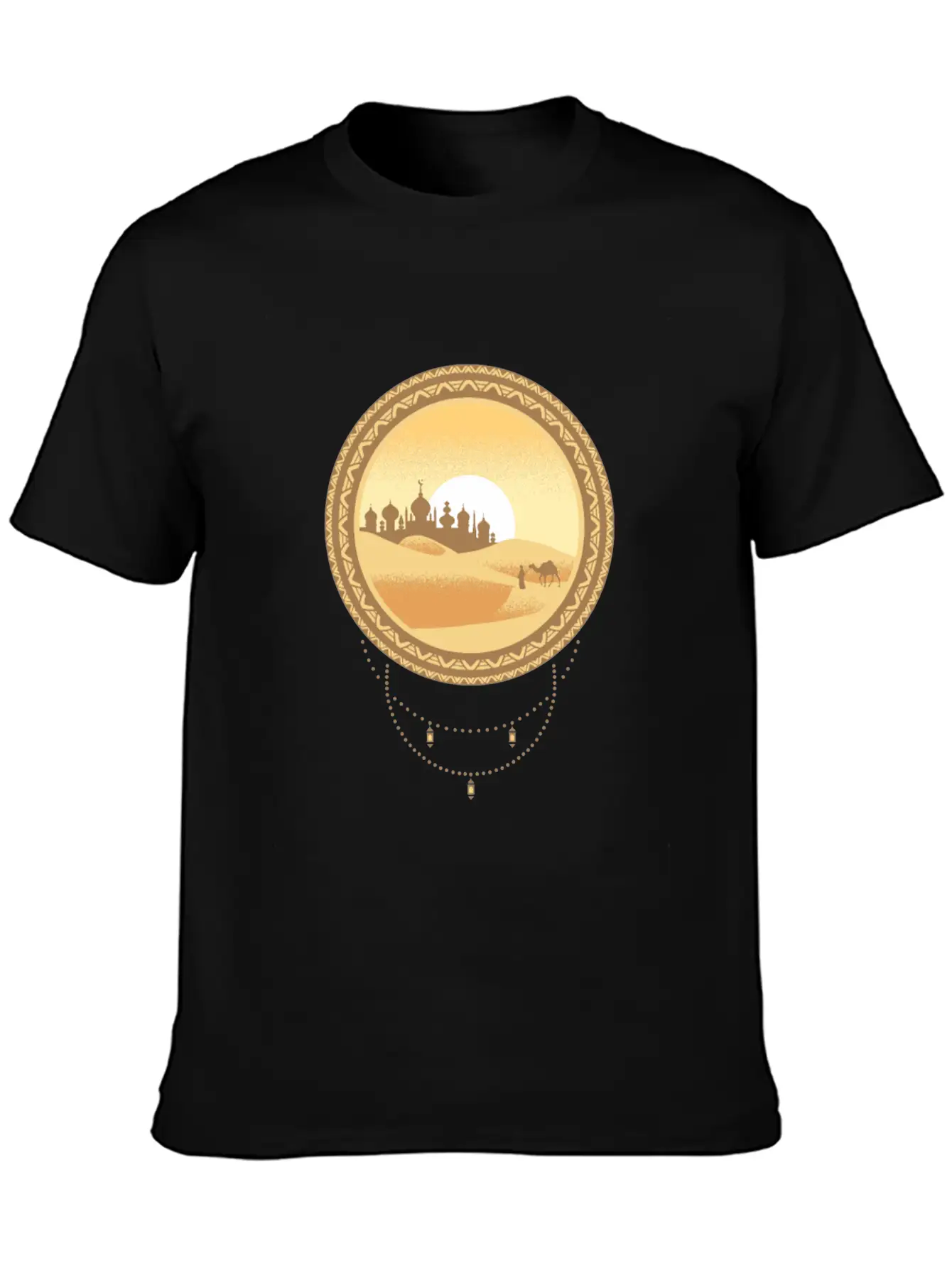 Oriental Desert Town Essential Cotton Tee For Daily Outfits ¨C Unisex Style