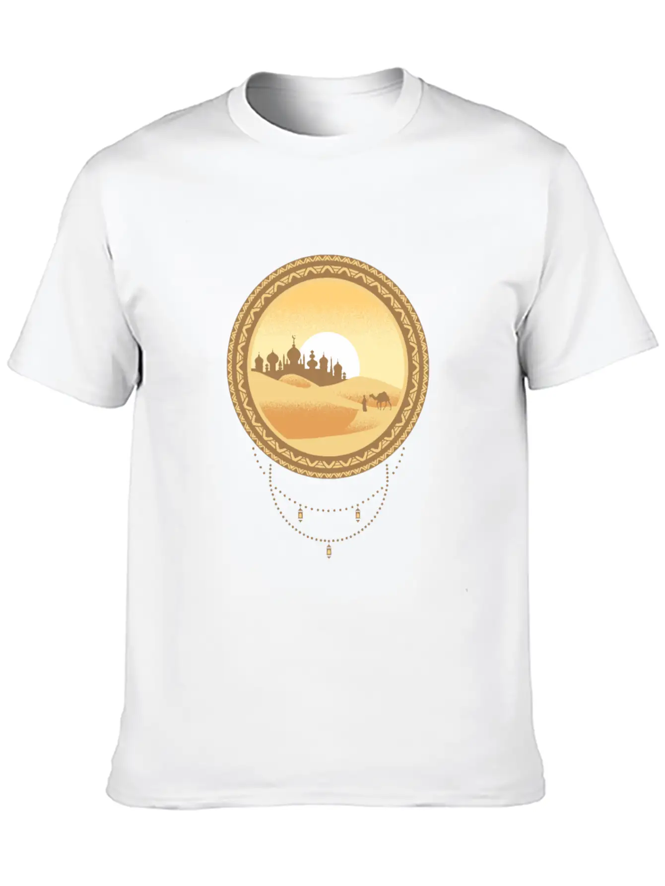 Oriental Desert Town Essential Cotton Tee For Daily Outfits ¨C Unisex Style