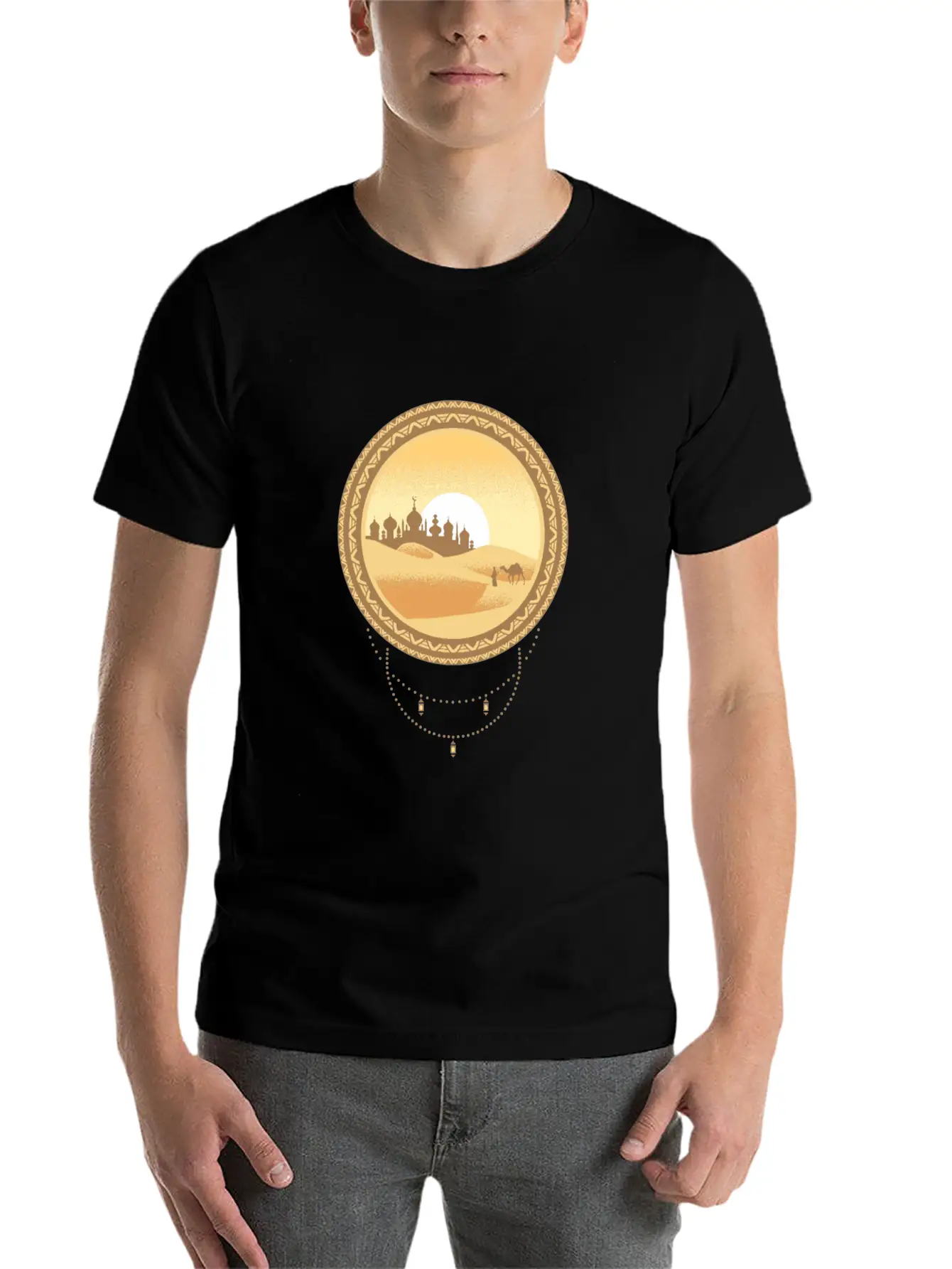 Oriental Desert Town Essential Cotton Tee For Daily Outfits ¨C Unisex Style