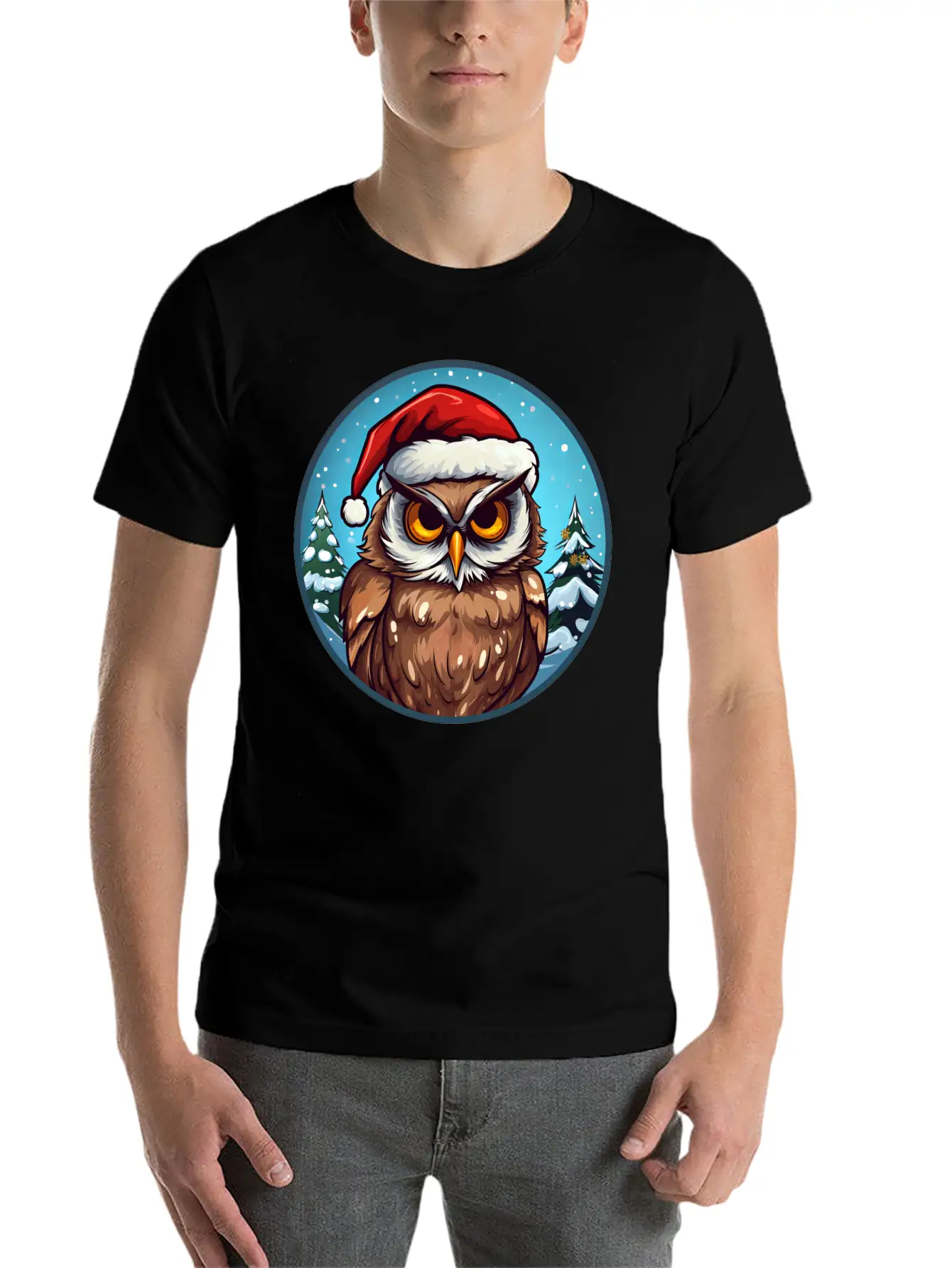 Owls Christmas Soft Cotton Short Sleeve Tee ¨C Unisex Wardrobe Staple