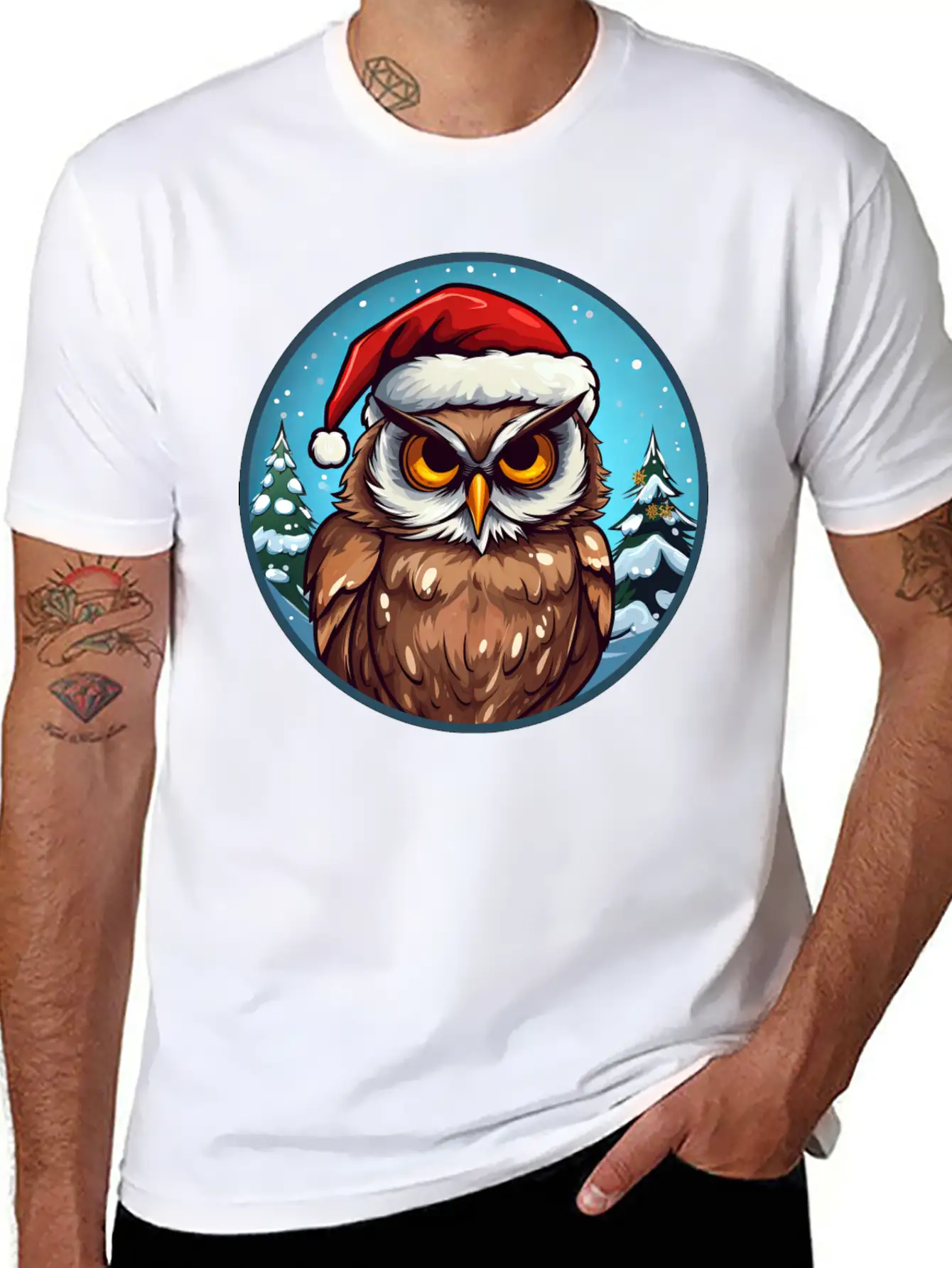 Owls Christmas Soft Cotton Short Sleeve Tee ¨C Unisex Wardrobe Staple