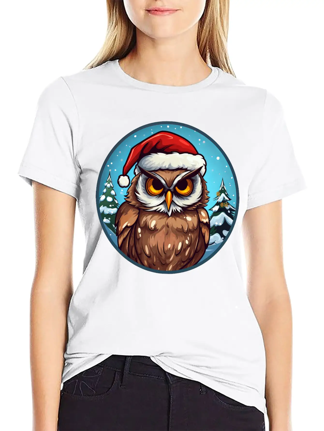 Owls Christmas Soft Cotton Short Sleeve Tee ¨C Unisex Wardrobe Staple