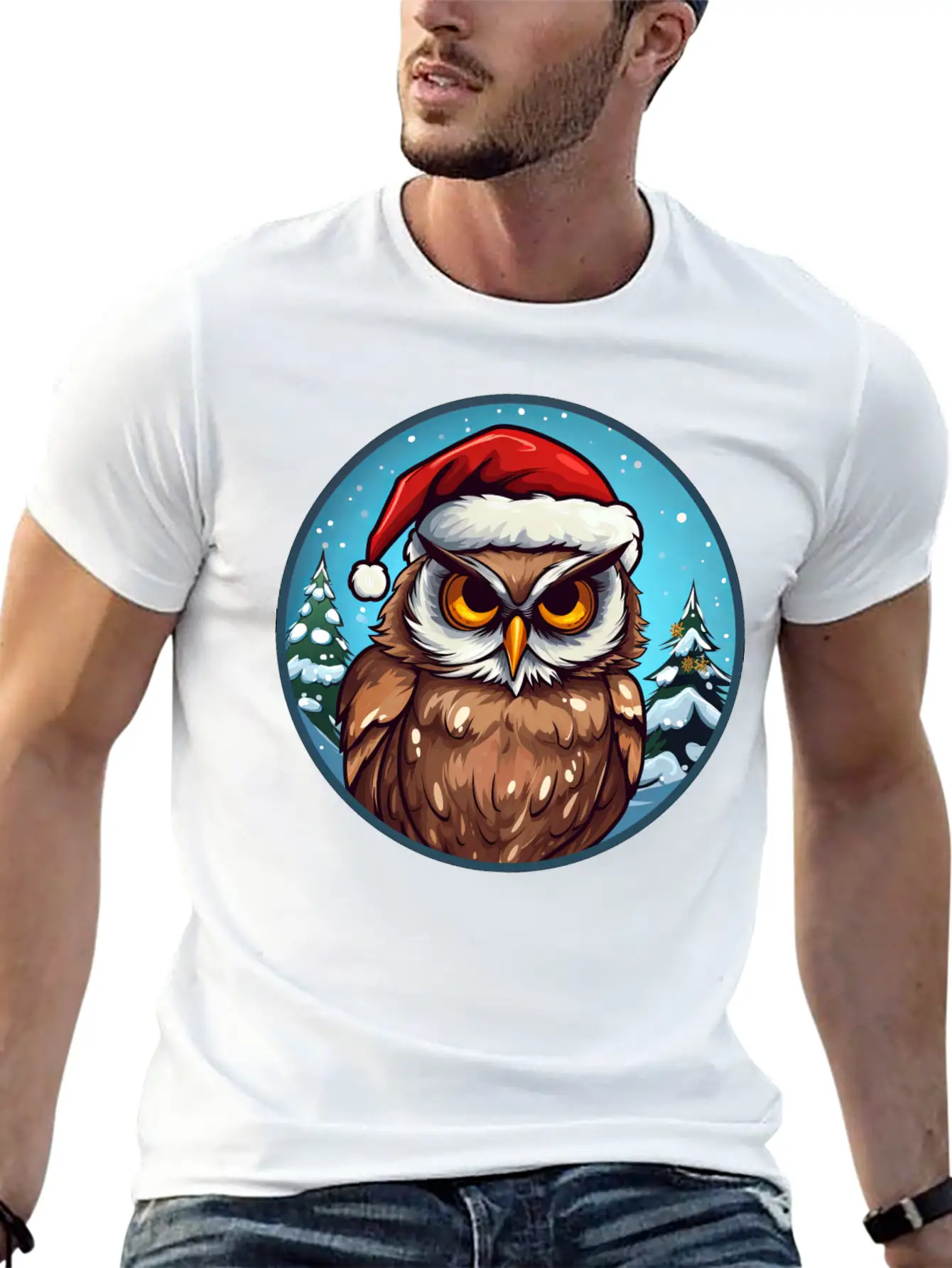 Owls Christmas Soft Cotton Short Sleeve Tee ¨C Unisex Wardrobe Staple