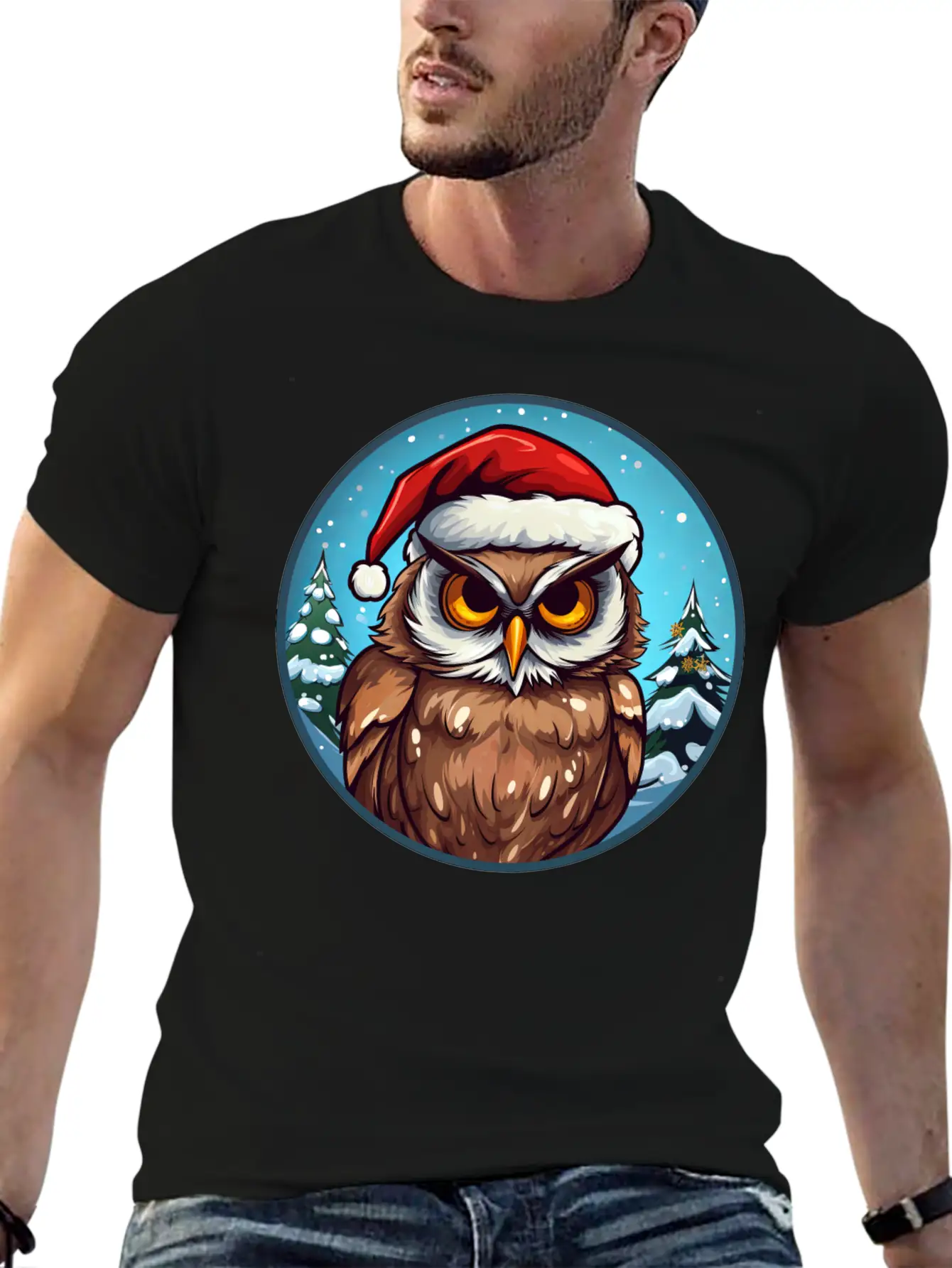 Owls Christmas Soft Cotton Short Sleeve Tee ¨C Unisex Wardrobe Staple
