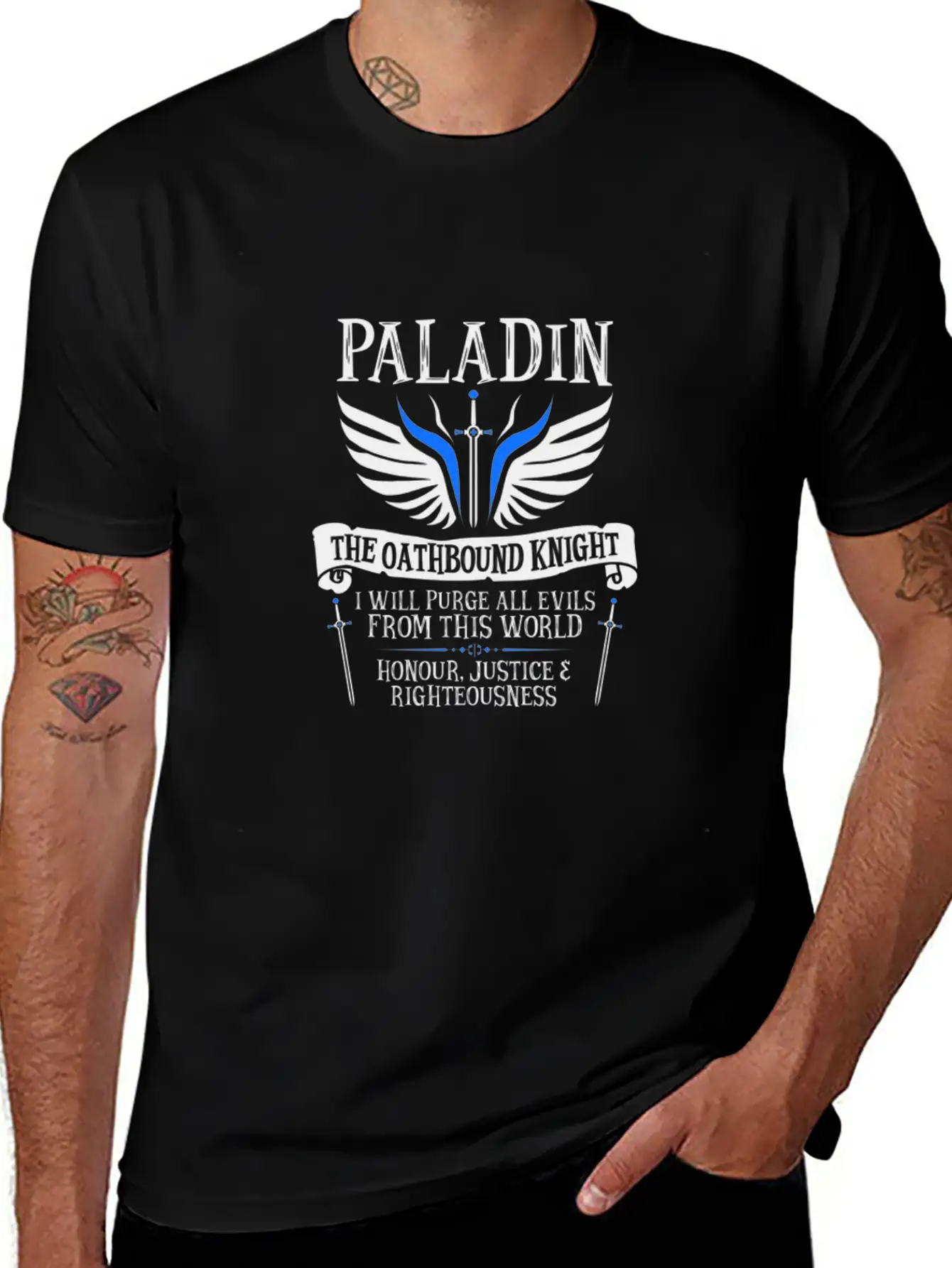 PALADIN, THE OATHBOUND KNIGHT- (White) Essential T Basic Graphic T-Shirt ¨C Daily Comfort In Soft Cotton