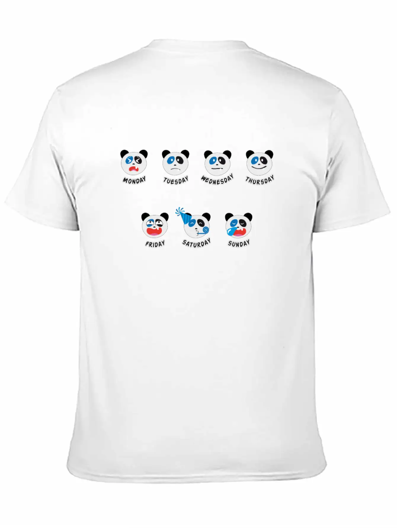 Panda Bear Weekly Mood At Work Essential Cotton Tee For Daily Outfits ¨C Unisex Style