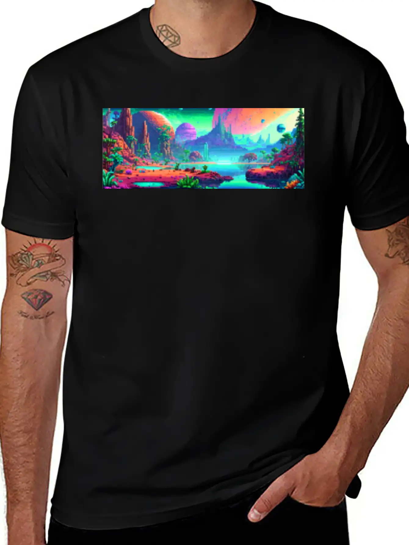 Panorama Mug - Retro - Alien Planet 01 Soft Cotton Short Sleeve Tee ¨C Unisex Wardrobe Staple