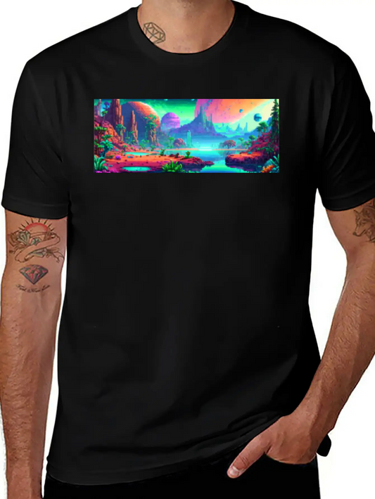 Panorama Mug - Retro - Alien Planet 01 Soft Cotton Short Sleeve Tee ¨C Unisex Wardrobe Staple