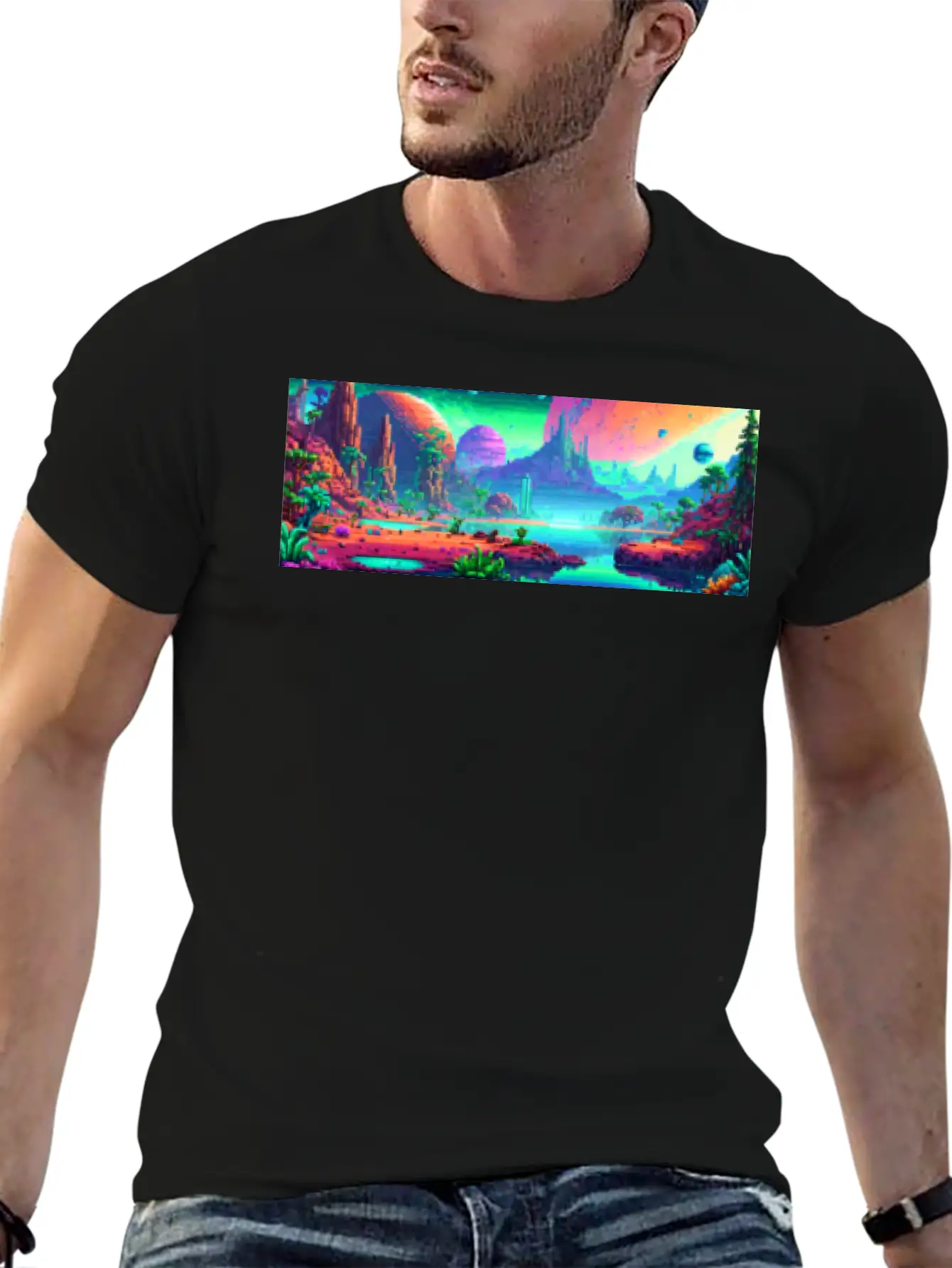 Panorama Mug - Retro - Alien Planet 01 Soft Cotton Short Sleeve Tee ¨C Unisex Wardrobe Staple