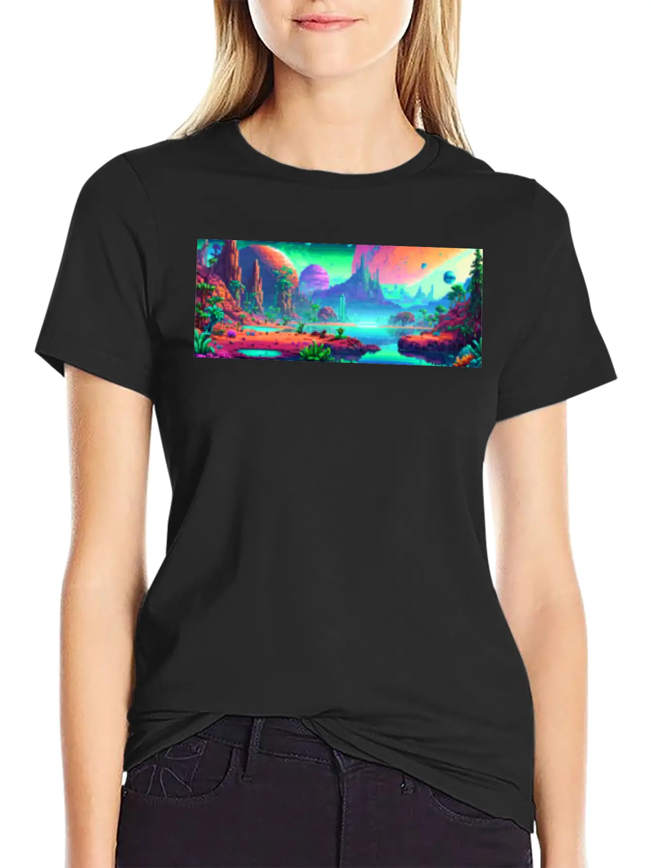 Panorama Mug - Retro - Alien Planet 01 Soft Cotton Short Sleeve Tee ¨C Unisex Wardrobe Staple