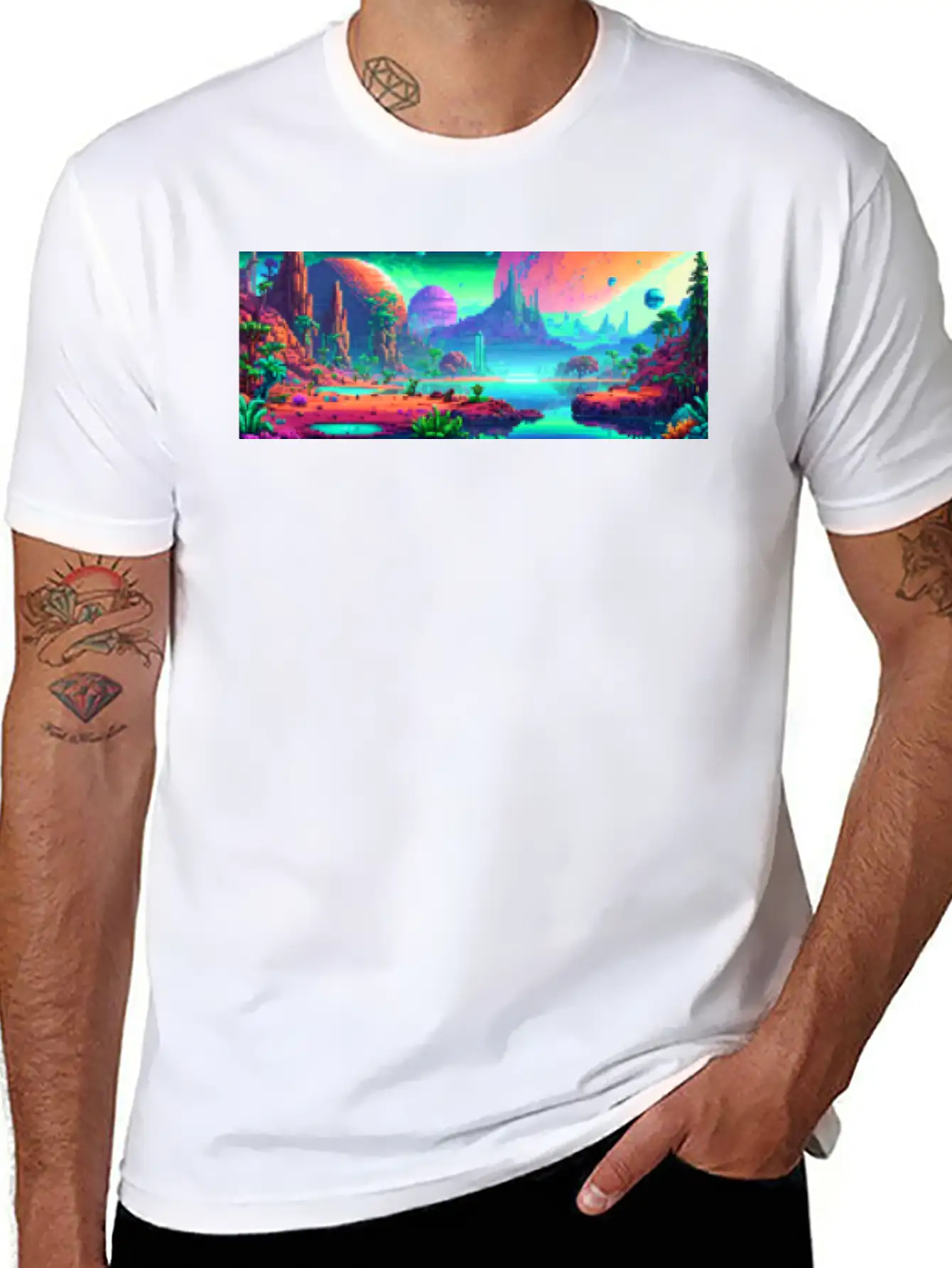 Panorama Mug - Retro - Alien Planet 01 Soft Cotton Short Sleeve Tee ¨C Unisex Wardrobe Staple