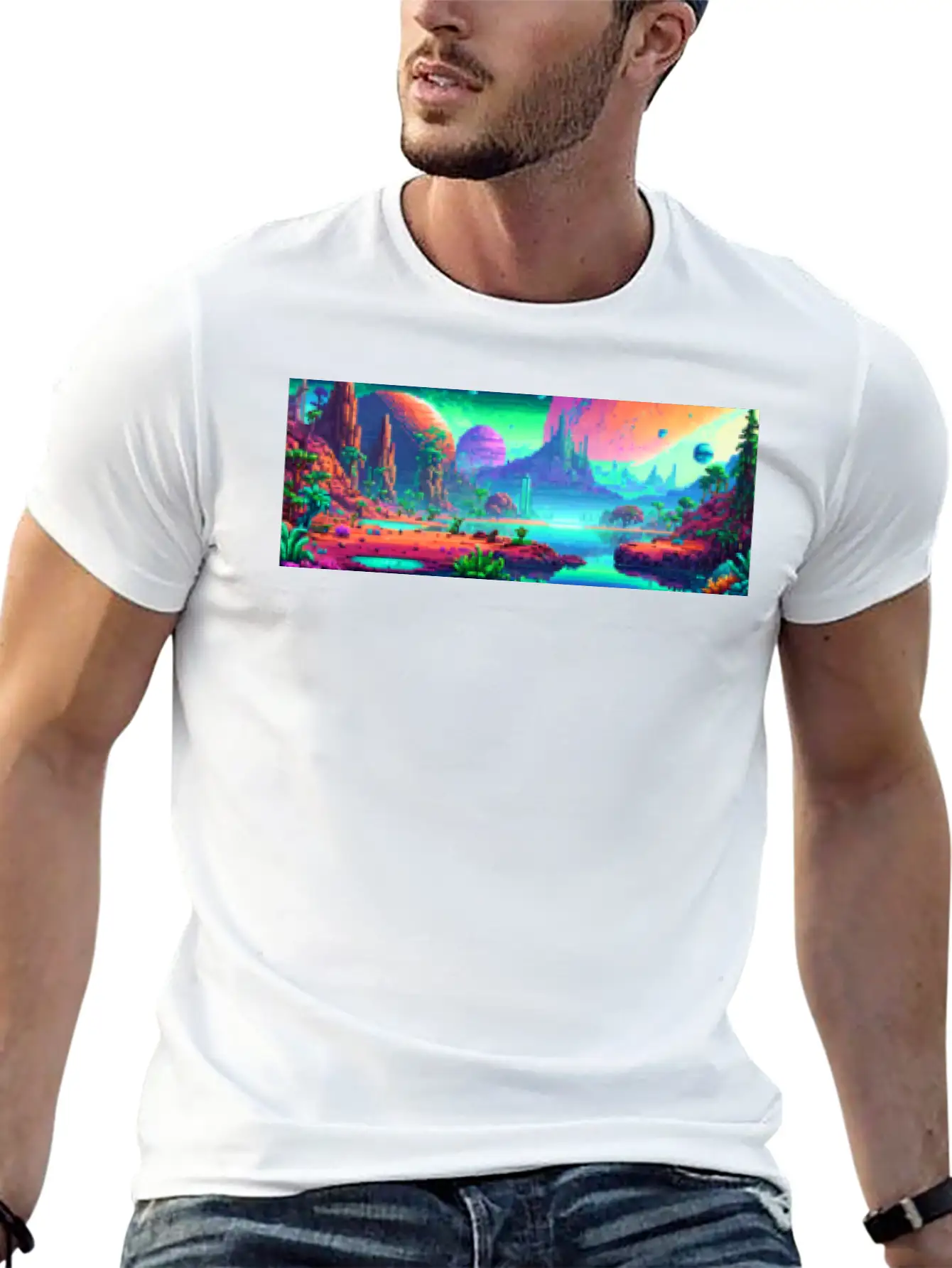 Panorama Mug - Retro - Alien Planet 01 Soft Cotton Short Sleeve Tee ¨C Unisex Wardrobe Staple